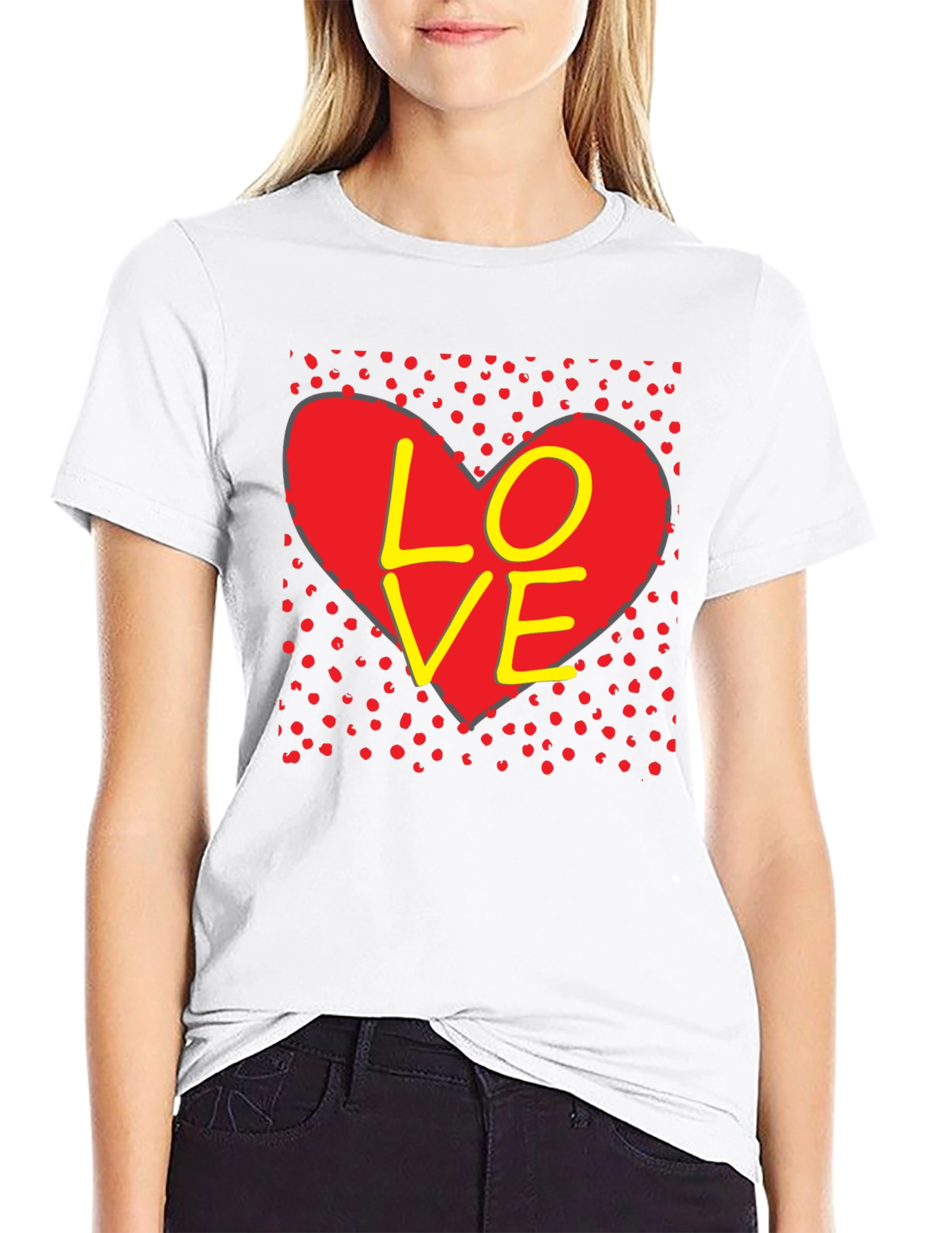 Love Heart Graphic T-Shirt - Black