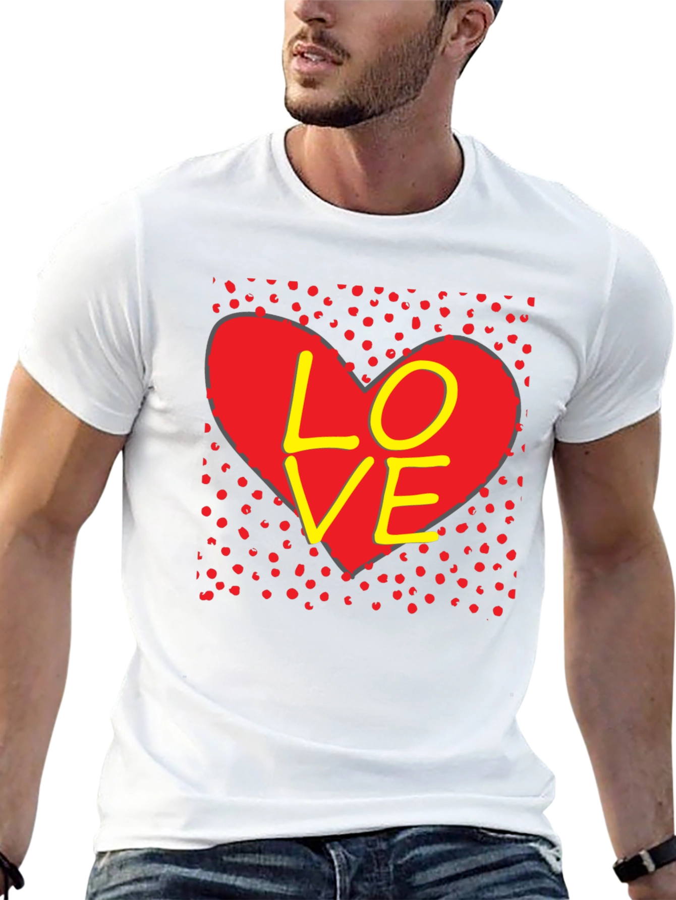 Love Heart Graphic T-Shirt - Black