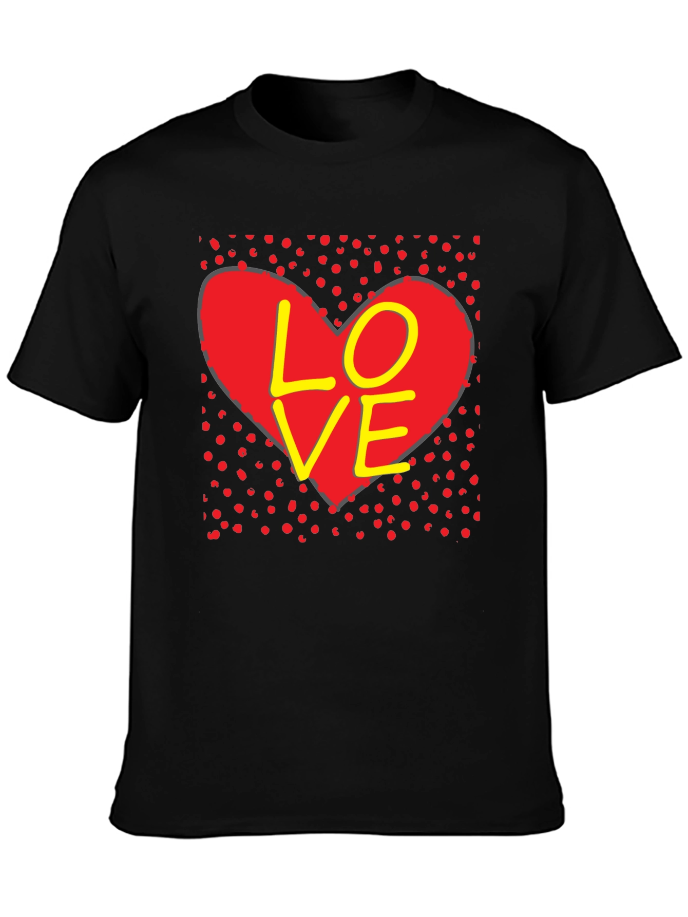 Love Heart Graphic T-Shirt - Black