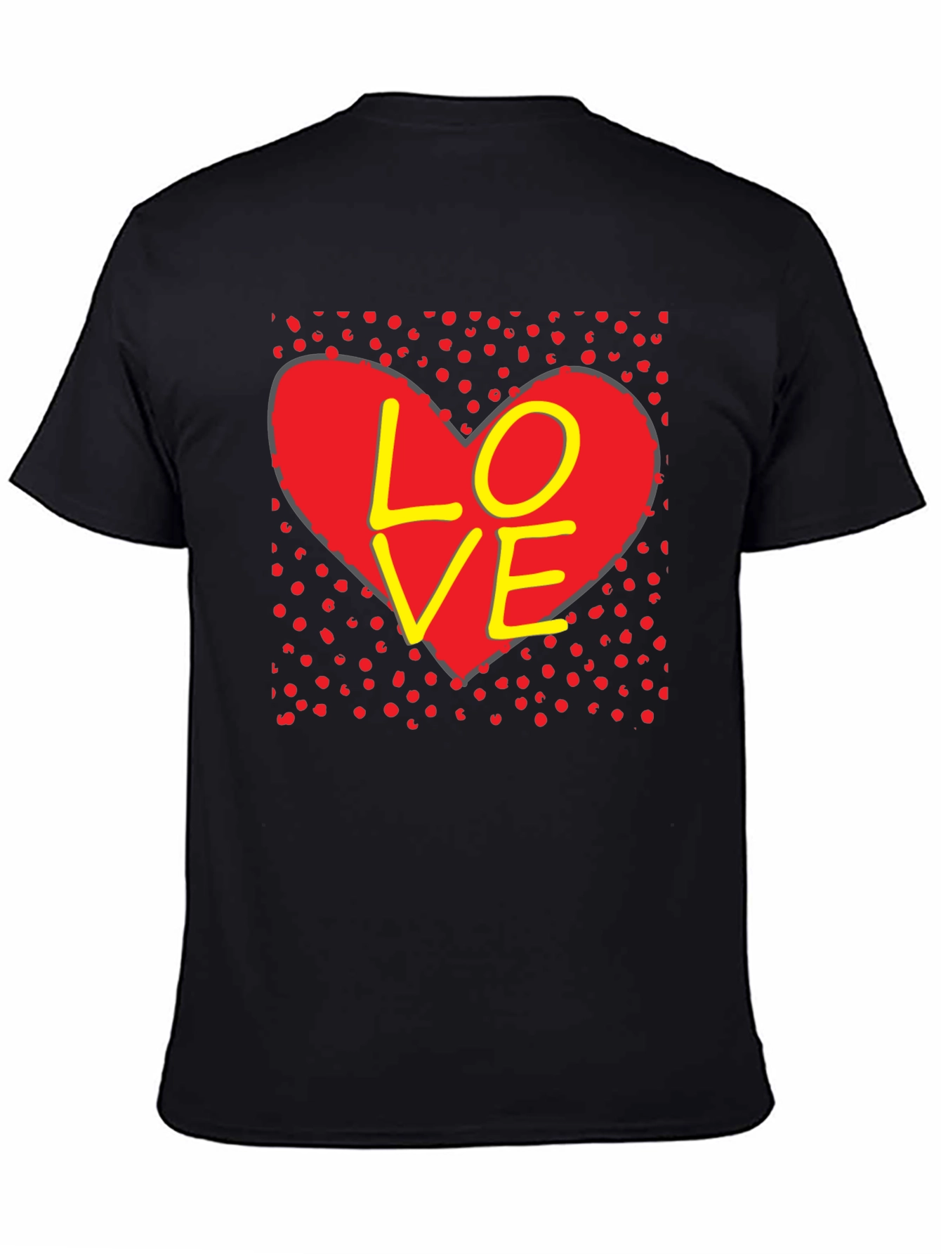 Love Heart Graphic T-Shirt - Black