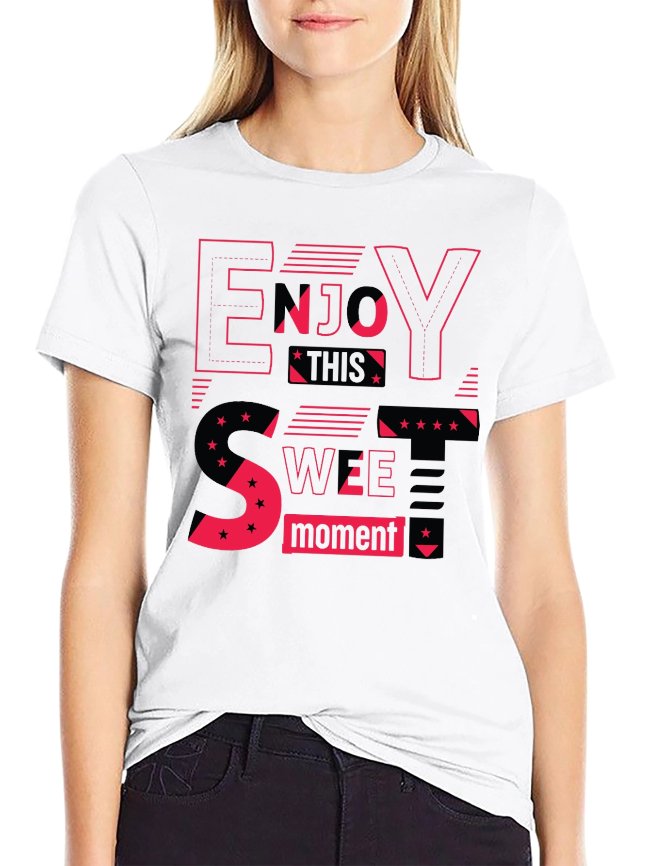 Enjoy This Sweet Moment Black Graphic Tee