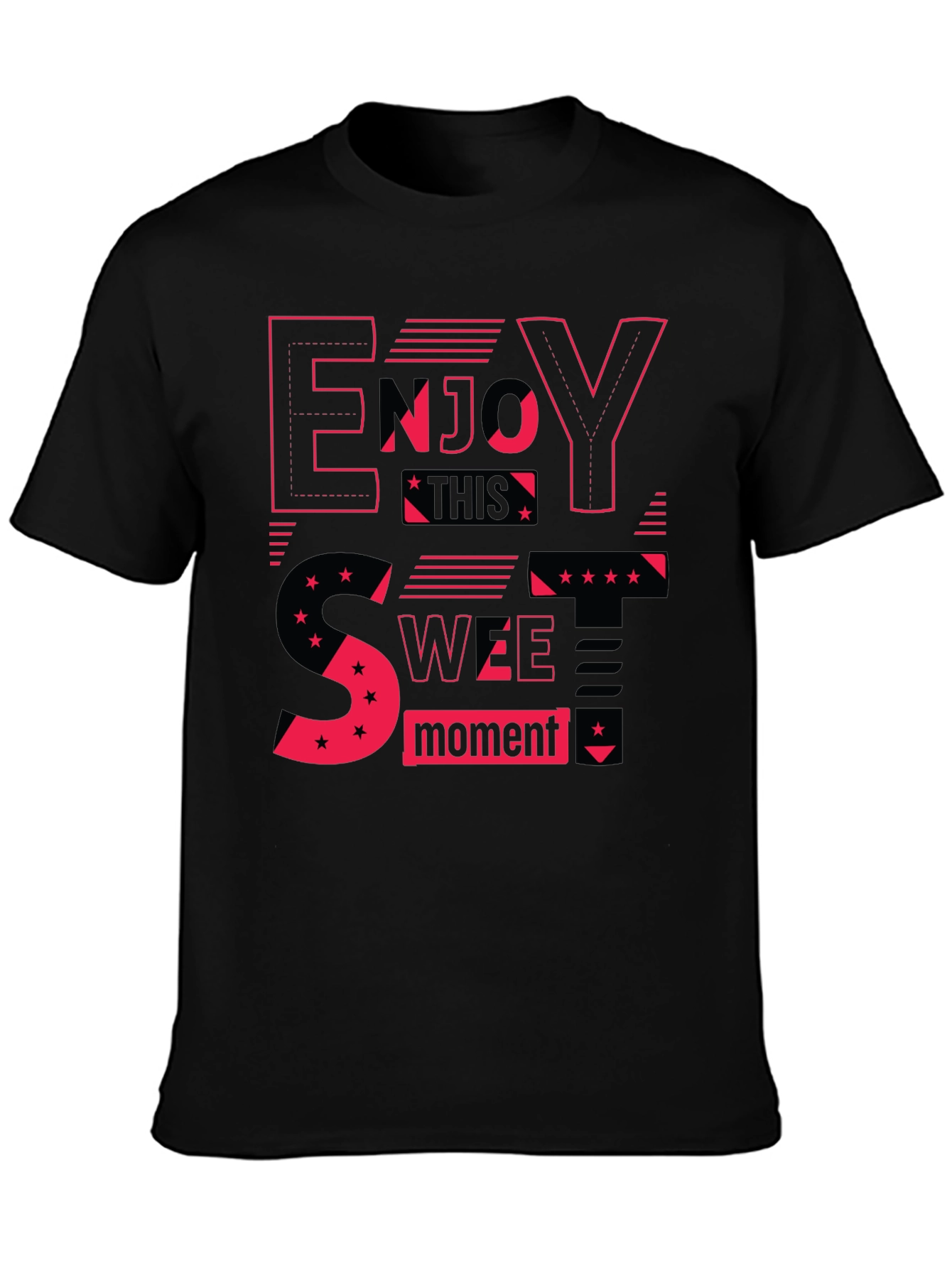 Enjoy This Sweet Moment Black Graphic Tee