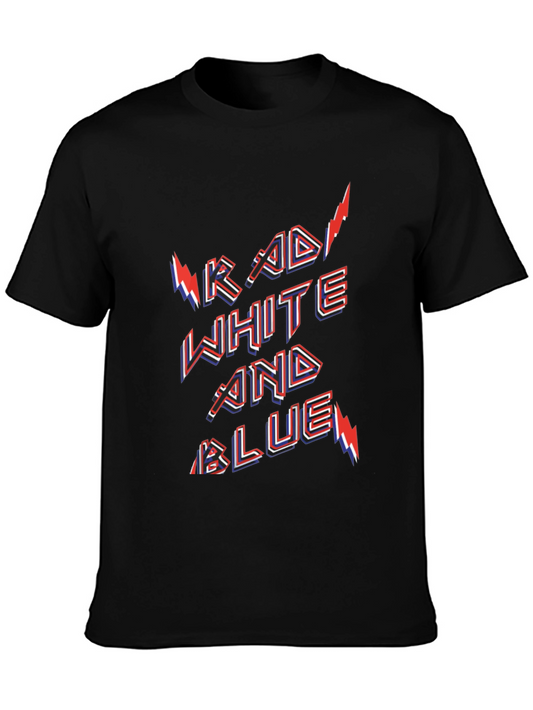 Rad White and Blue Graphic Tee
