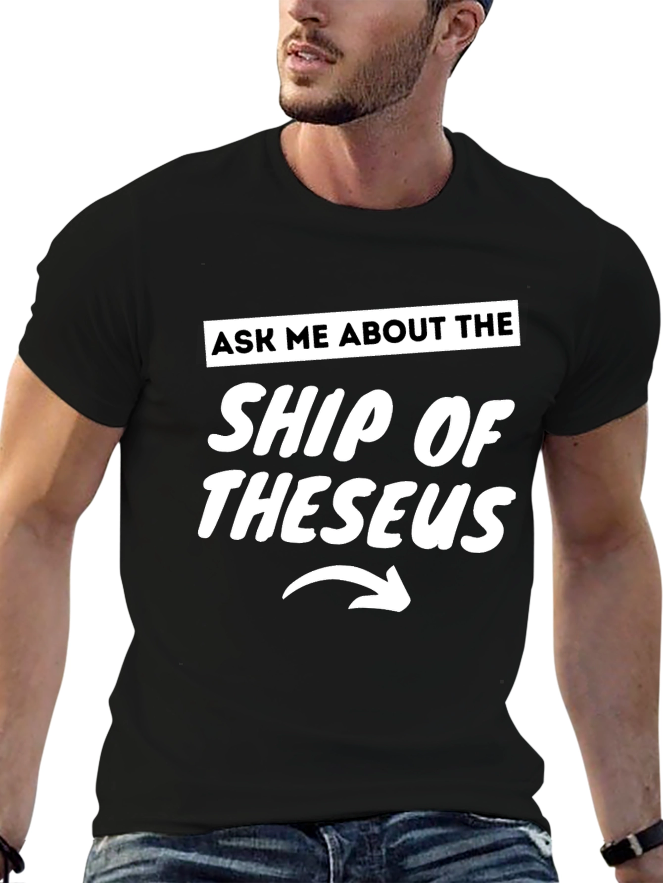 Ship of Theseus Graphic Tee - Black Cotton T-Shirt