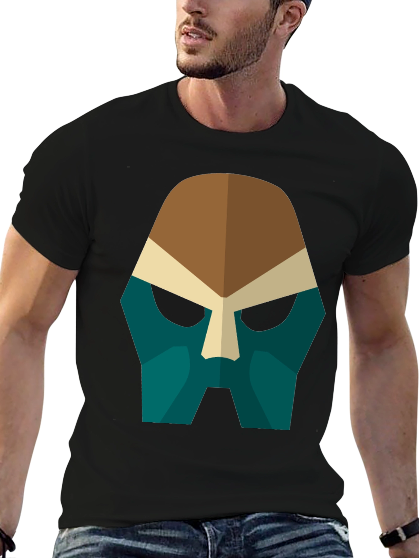 Abstract Mask Graphic Tee - Bold Style
