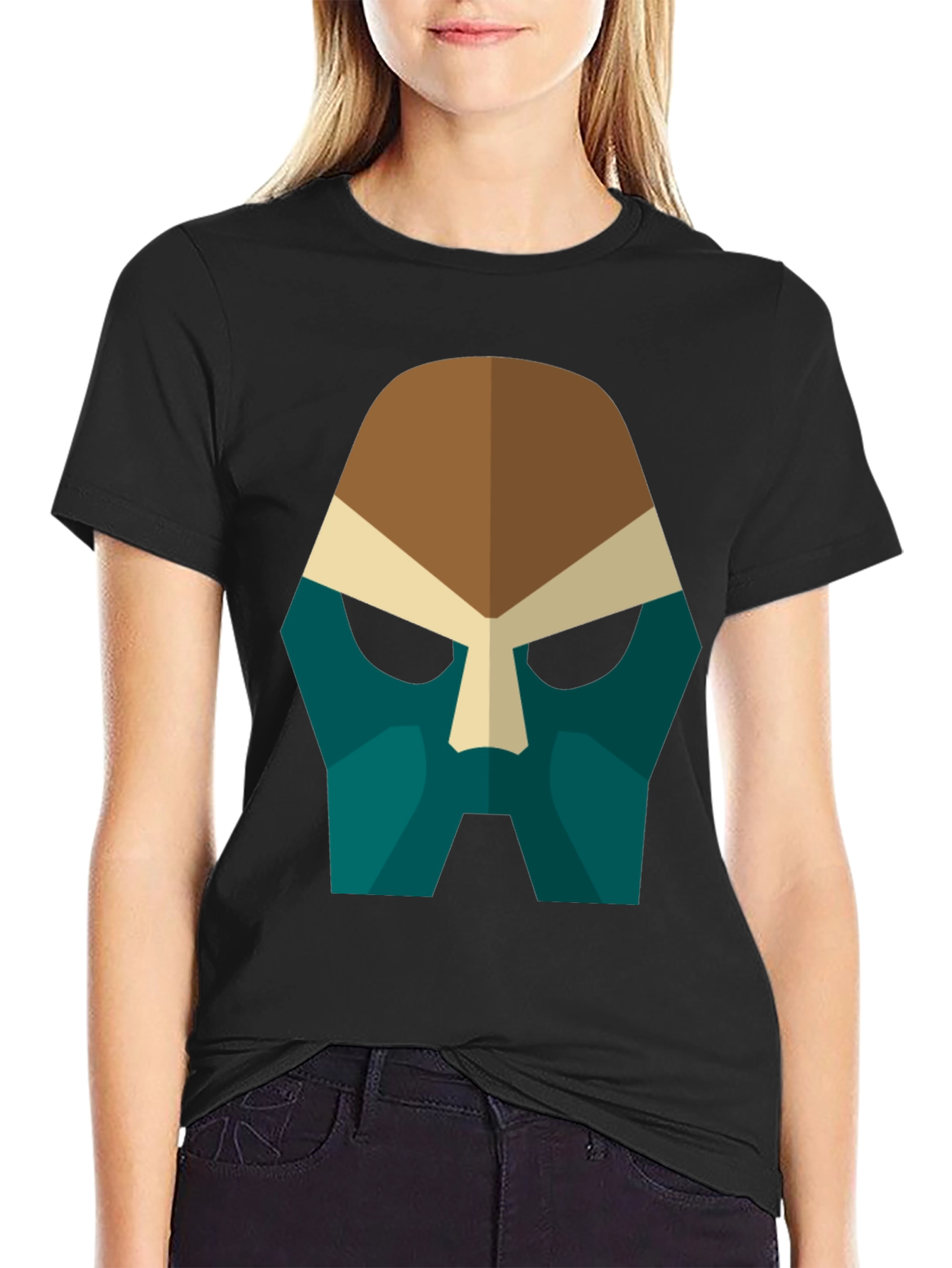 Abstract Mask Graphic Tee - Bold Style