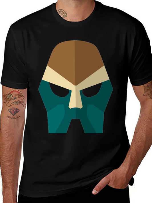 Abstract Mask Graphic Tee - Bold Style