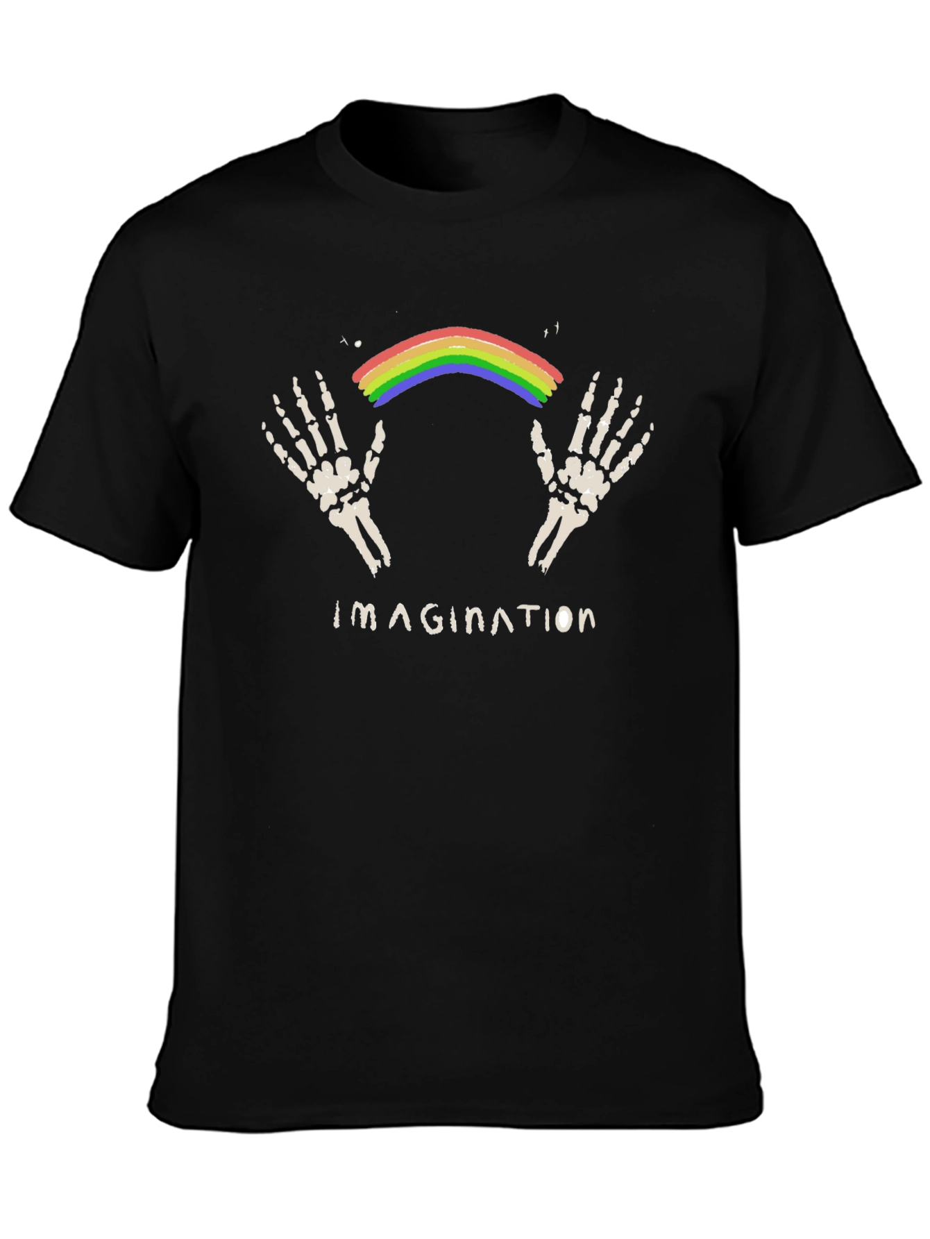 Imagination Rainbow Skeleton Hands T-Shirt