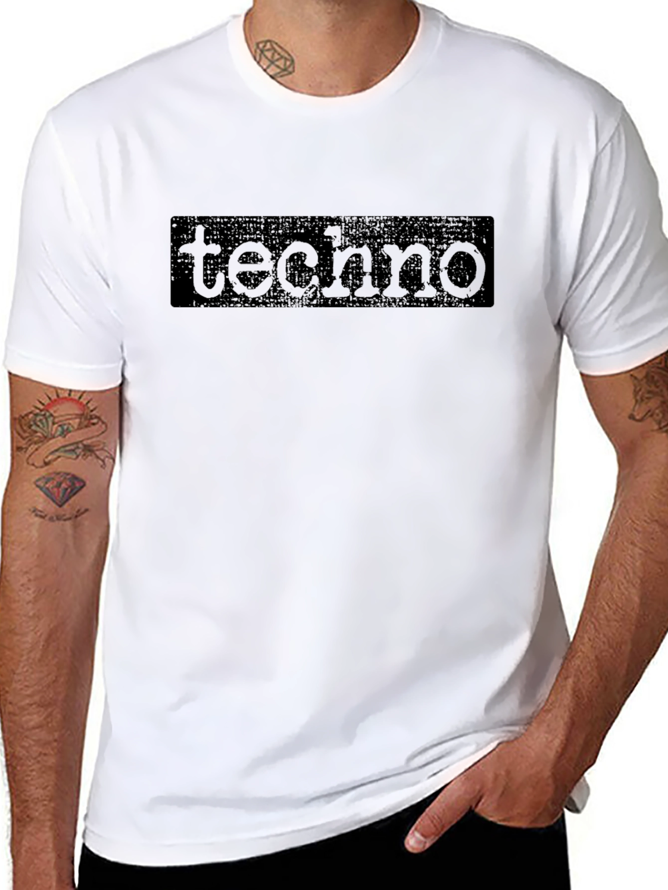 Techno Graphic Tee - Black Cotton Comfort