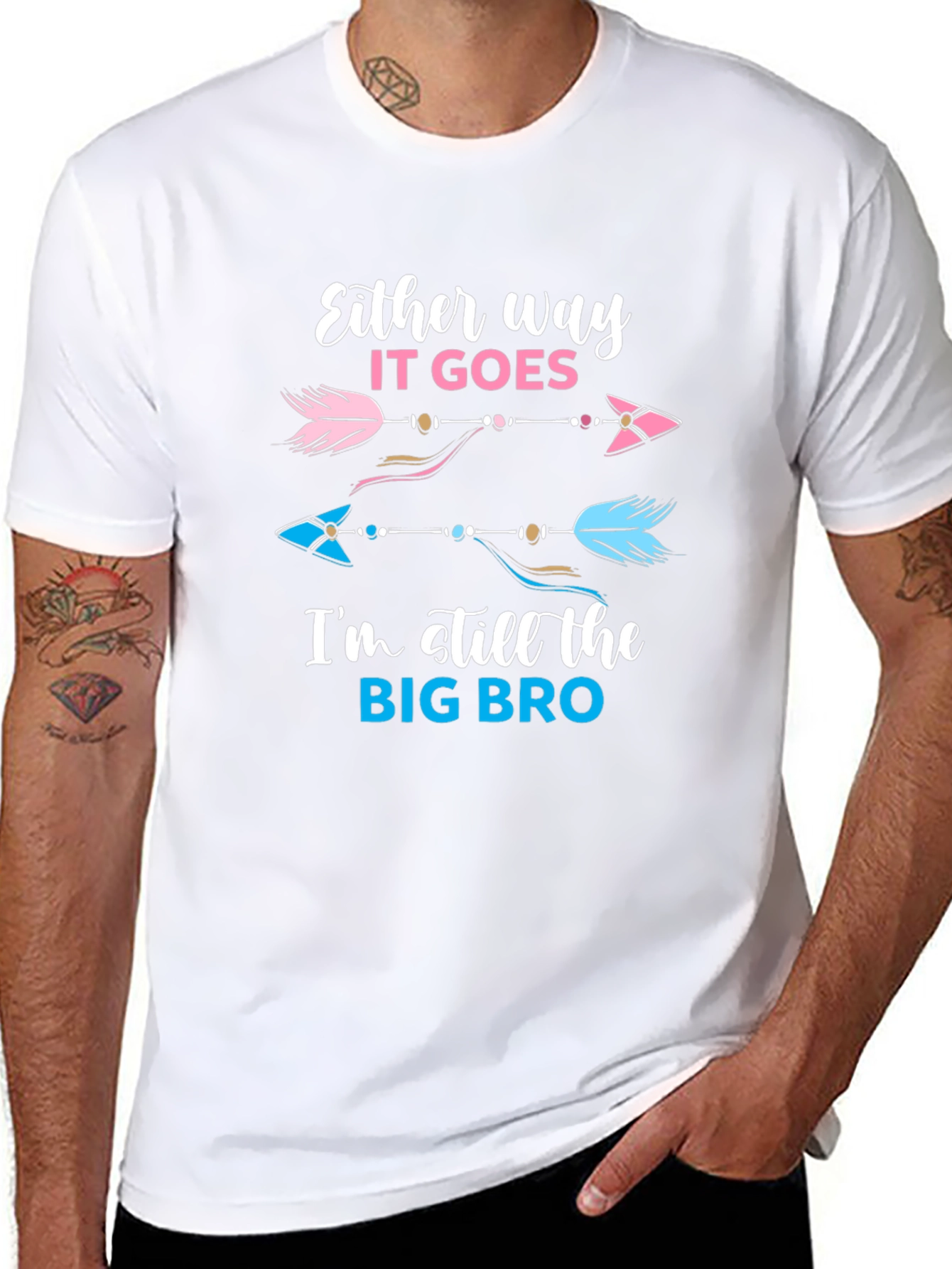Big Bro Gender Reveal Arrow T-Shirt