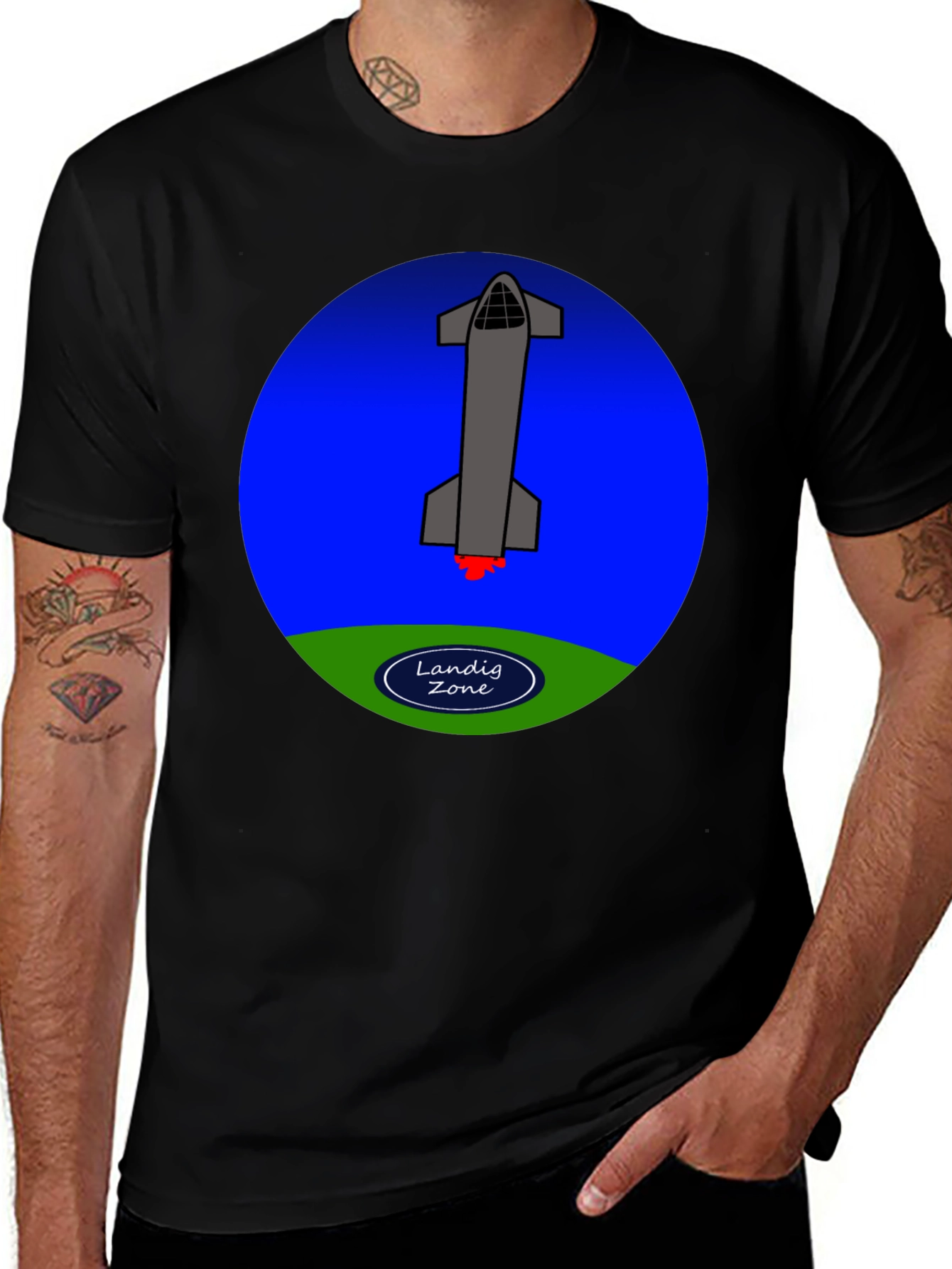 Landing Zone Rocket Graphic T-Shirt