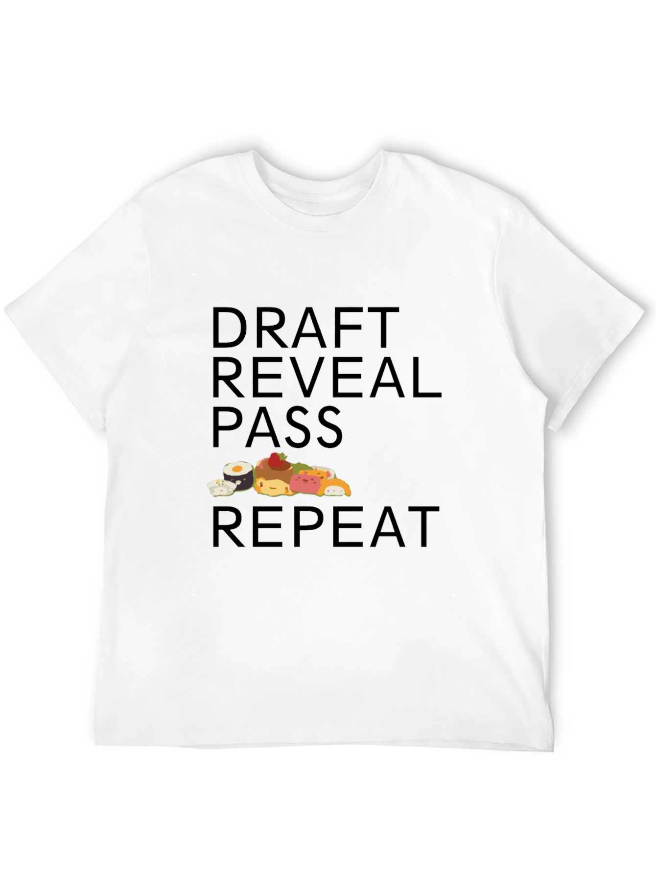 Draft Reveal Pass Repeat Sushi Graphic T-Shirt