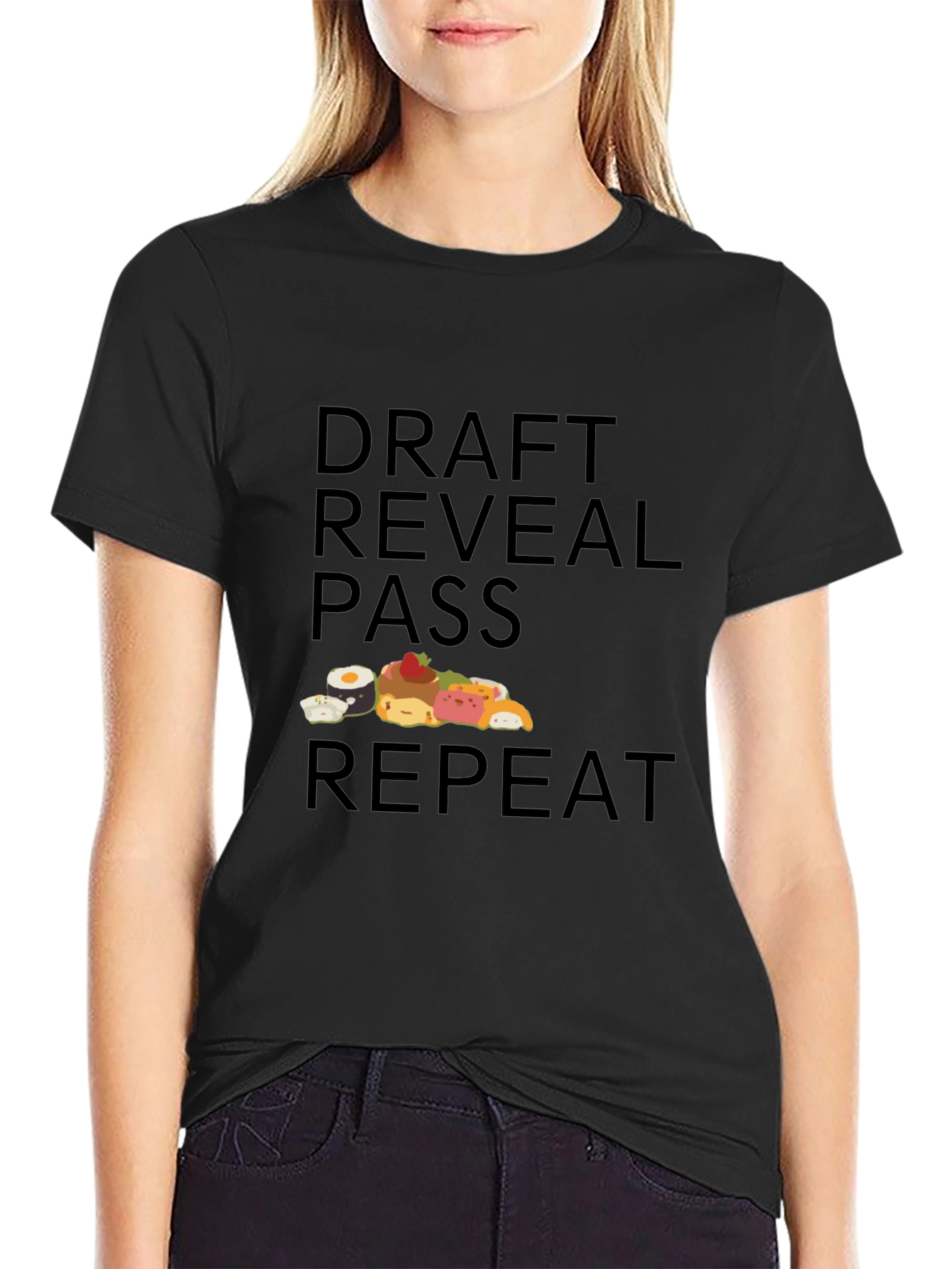 Draft Reveal Pass Repeat Sushi Graphic T-Shirt