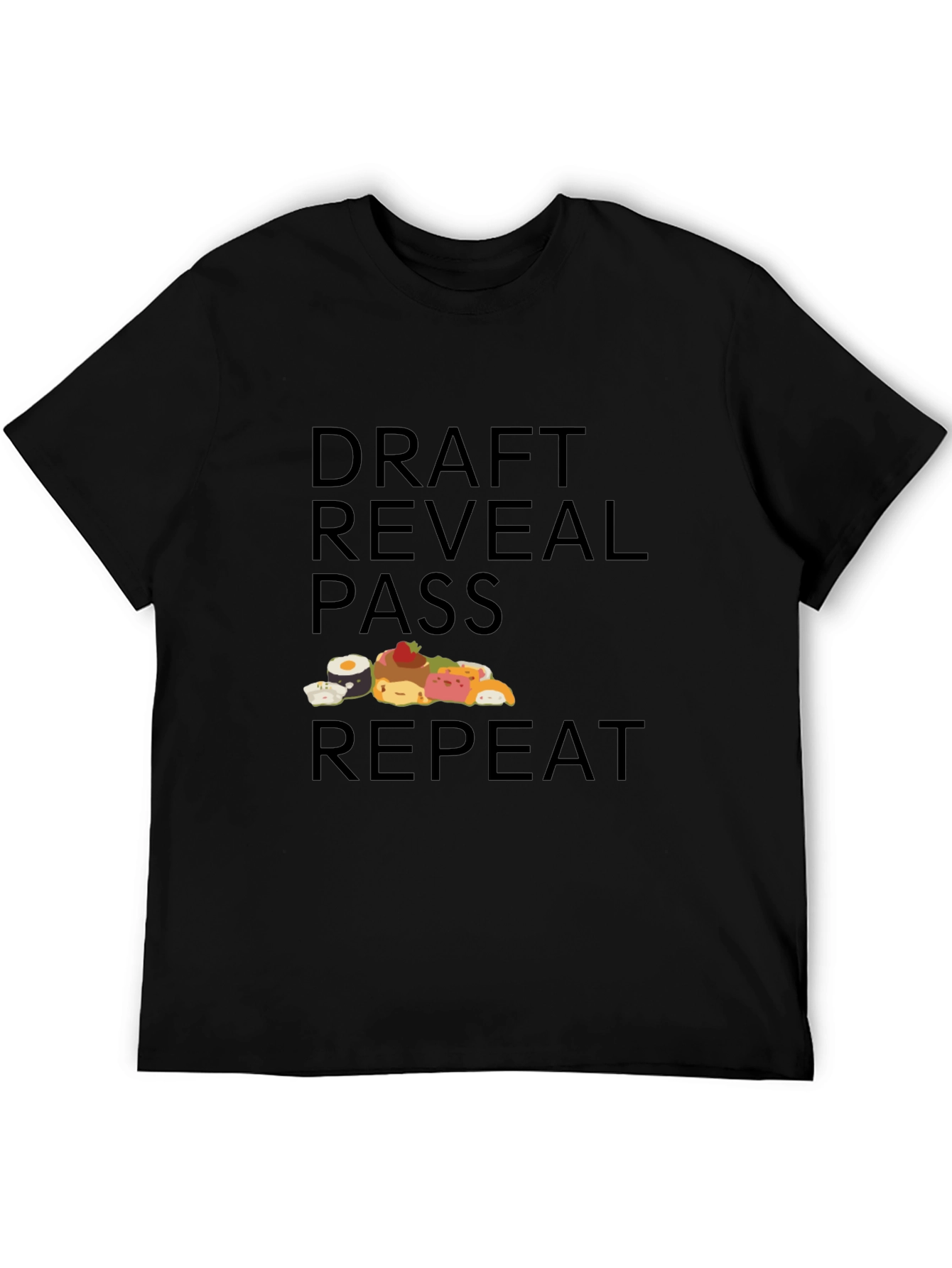 Draft Reveal Pass Repeat Sushi Graphic T-Shirt