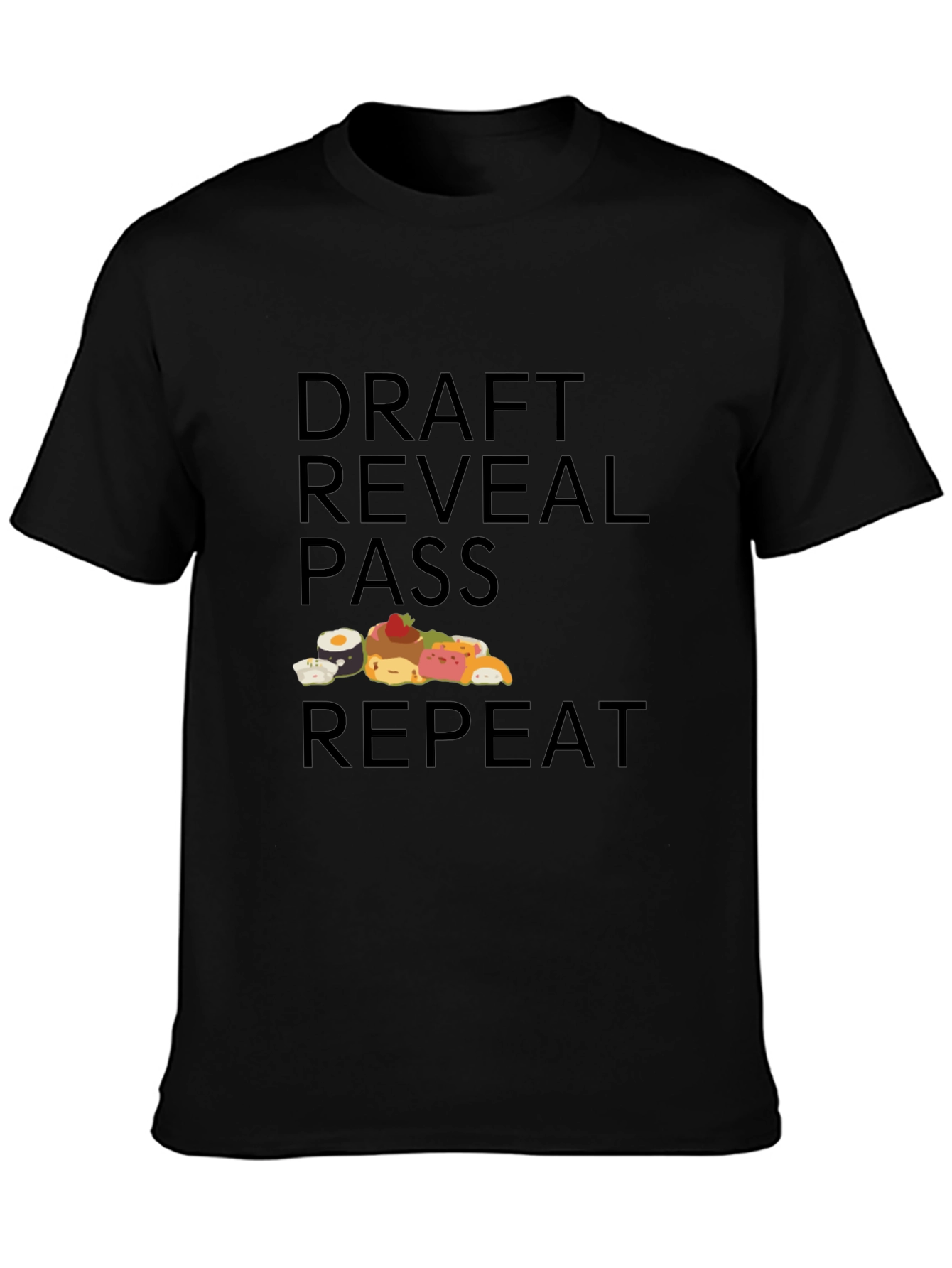 Draft Reveal Pass Repeat Sushi Graphic T-Shirt