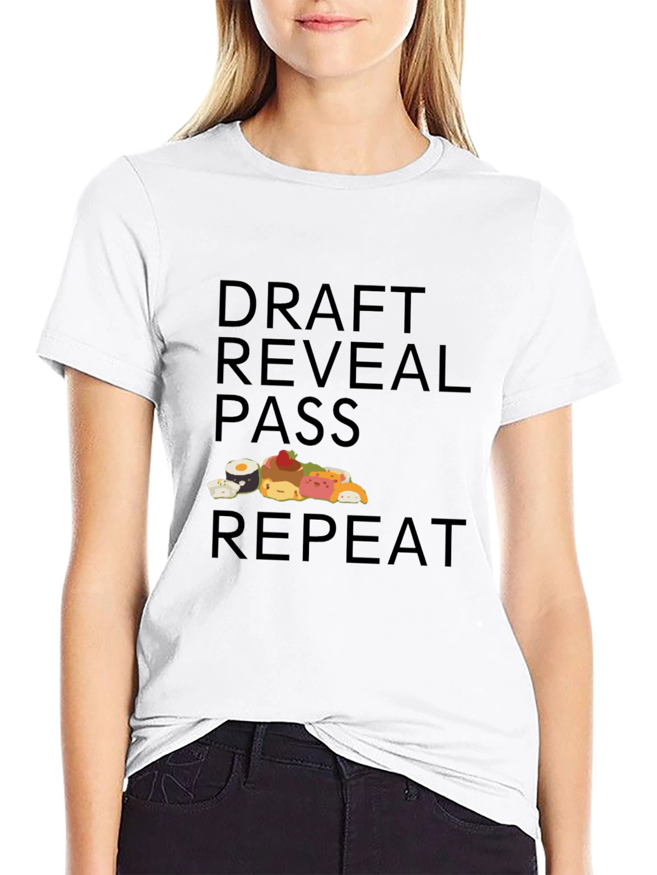 Draft Reveal Pass Repeat Sushi Graphic T-Shirt