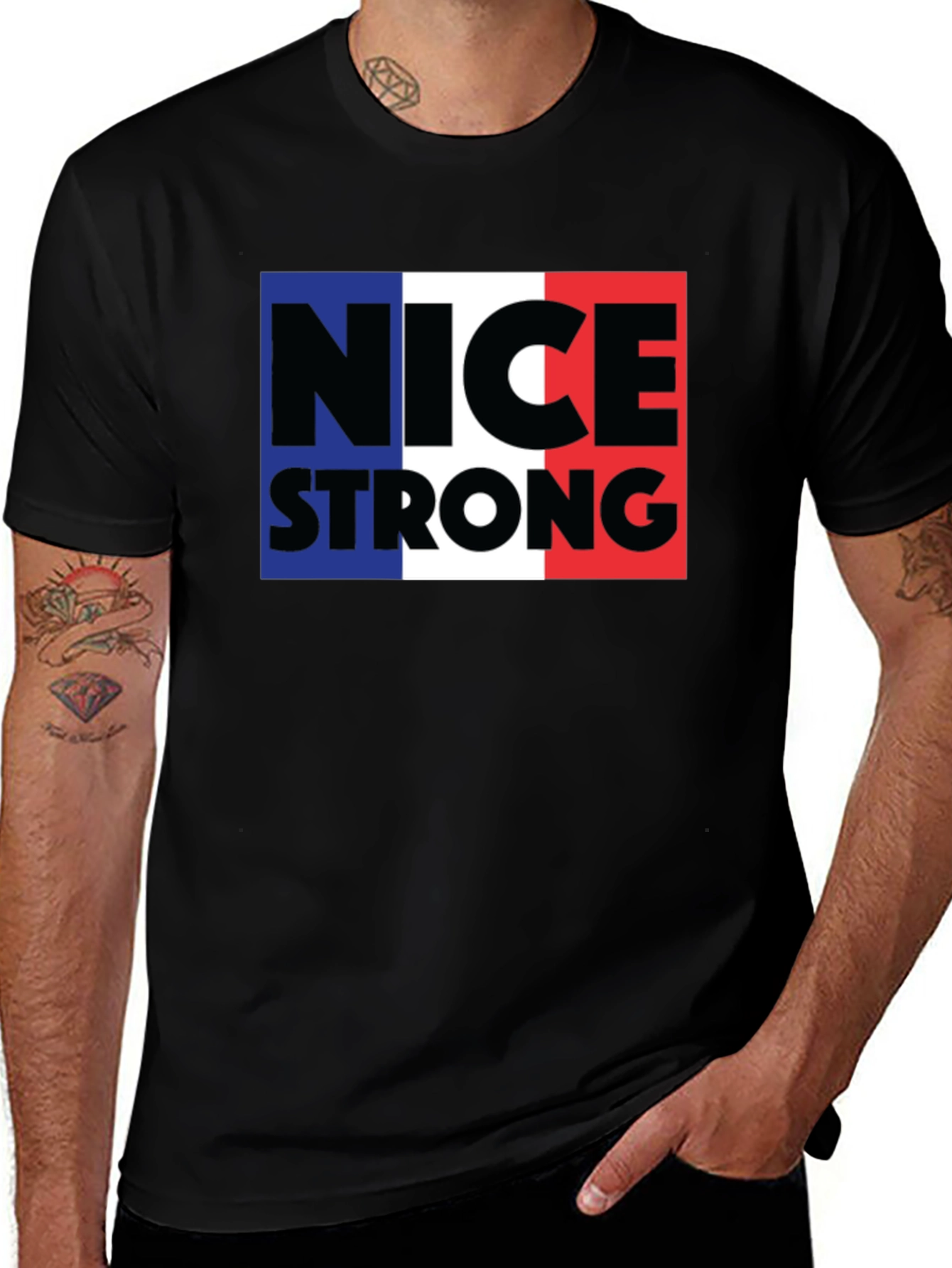 Nice Strong T-Shirt - France Flag Inspired Graphic Tee