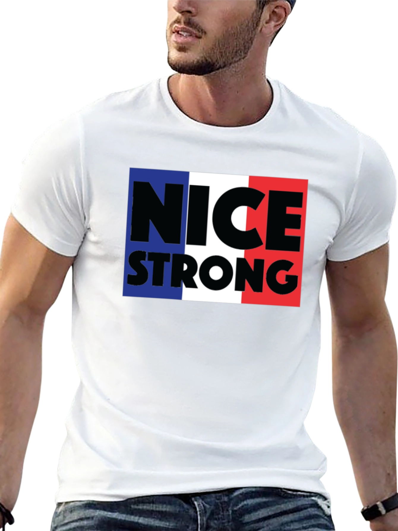 Nice Strong T-Shirt - France Flag Inspired Graphic Tee