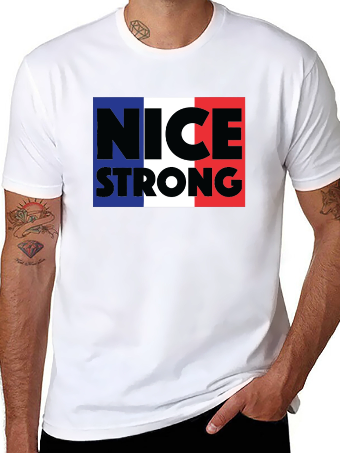 Nice Strong T-Shirt - France Flag Inspired Graphic Tee