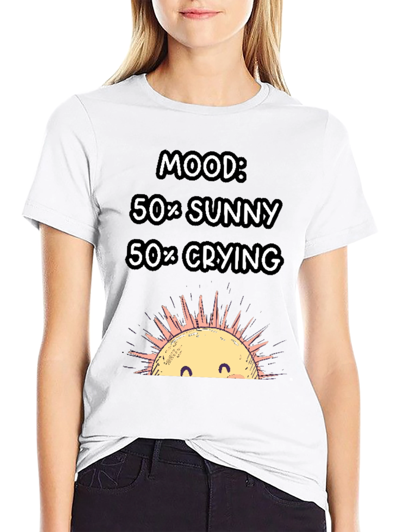 Mood 50% Sunny 50% Crying Graphic T-Shirt