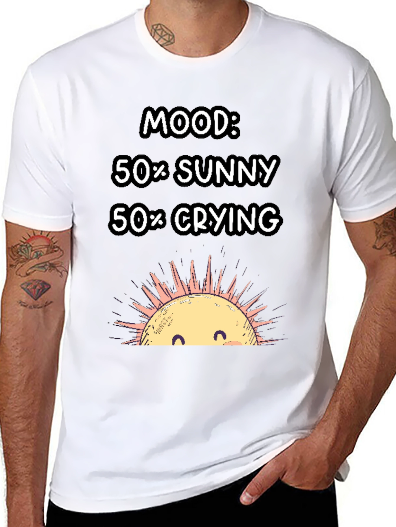 Mood 50% Sunny 50% Crying Graphic T-Shirt