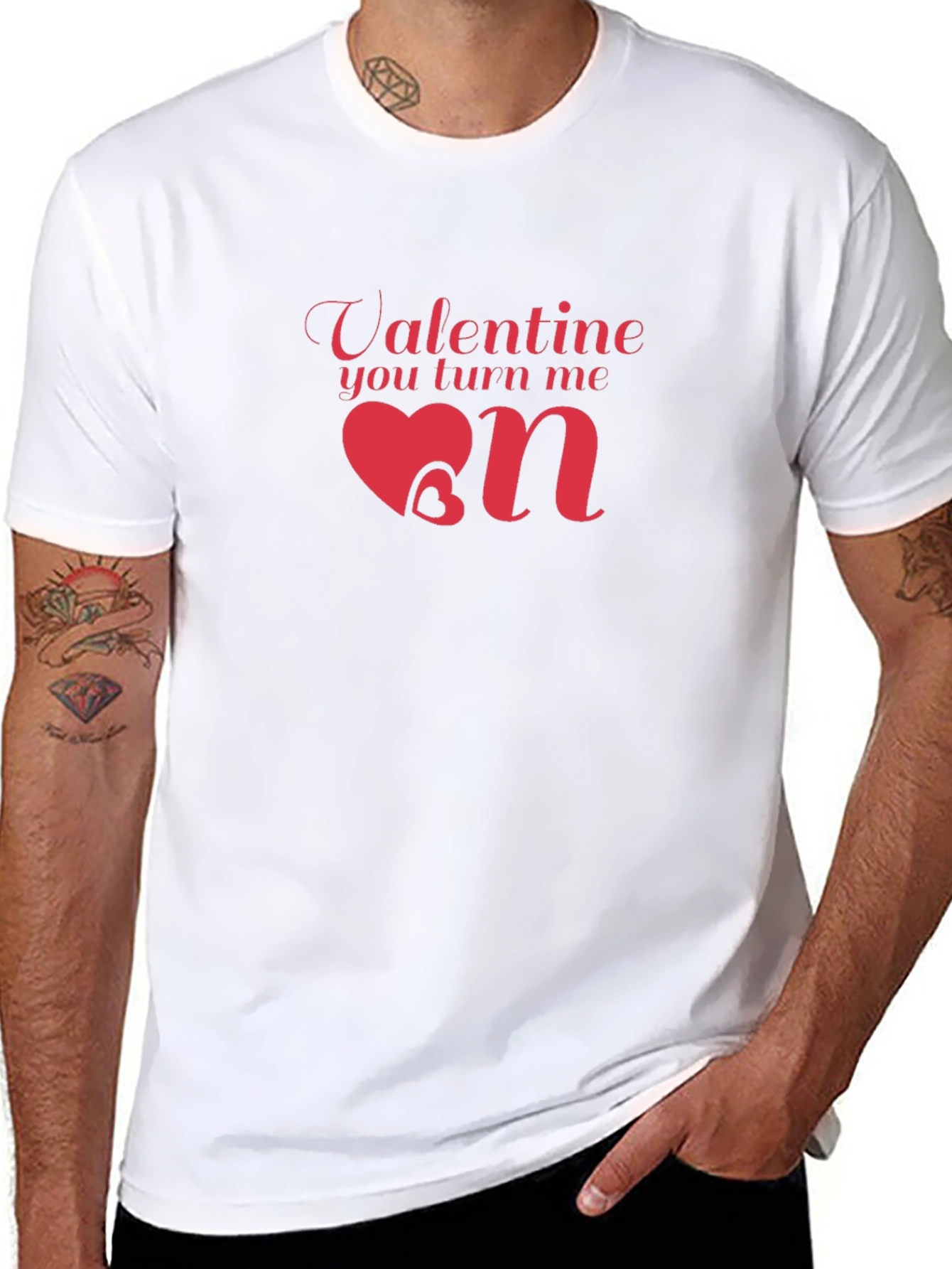 Valentine You Turn Me On Black T-Shirt