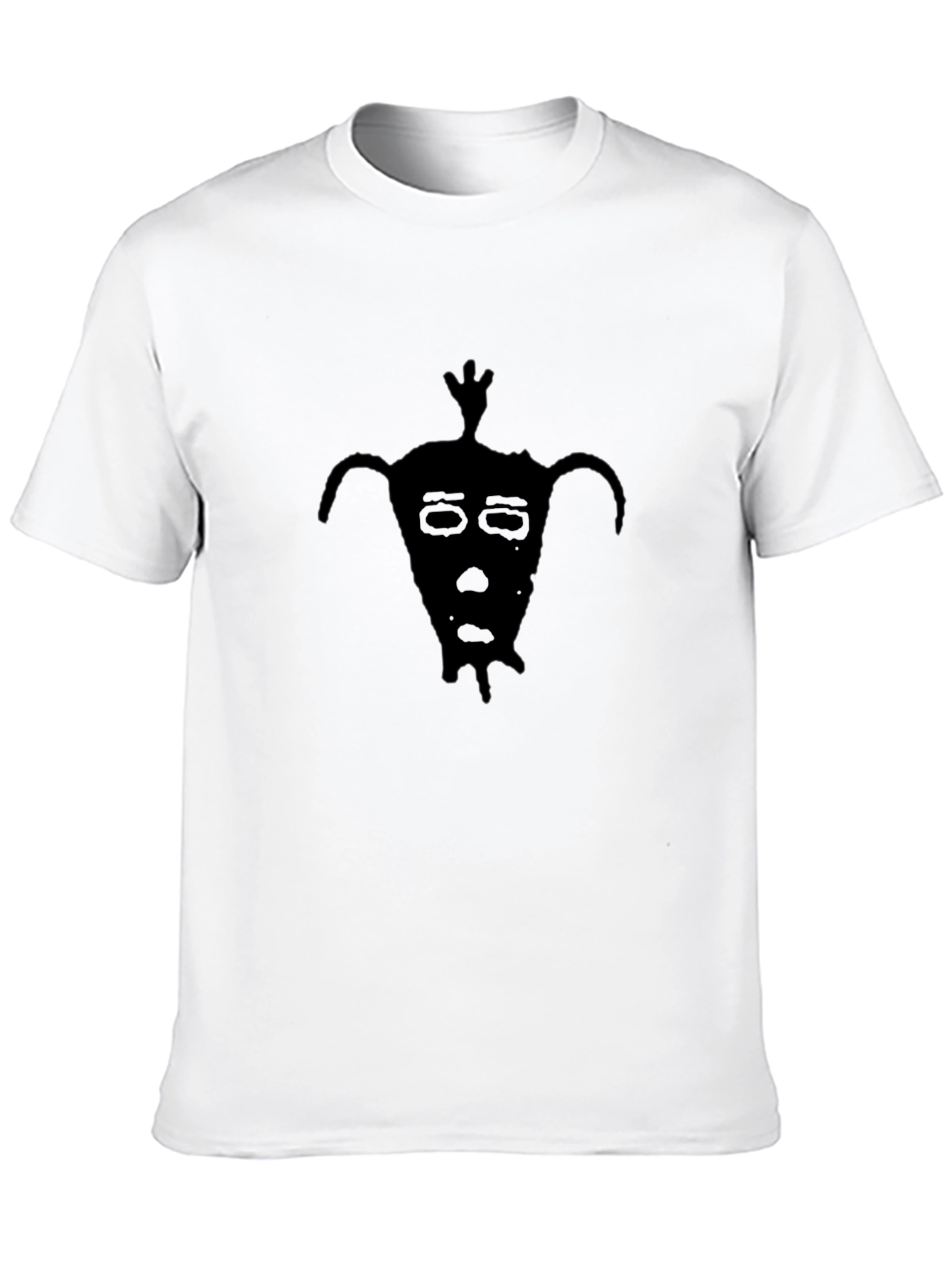 Black Graphic Tee - Quirky Face Design