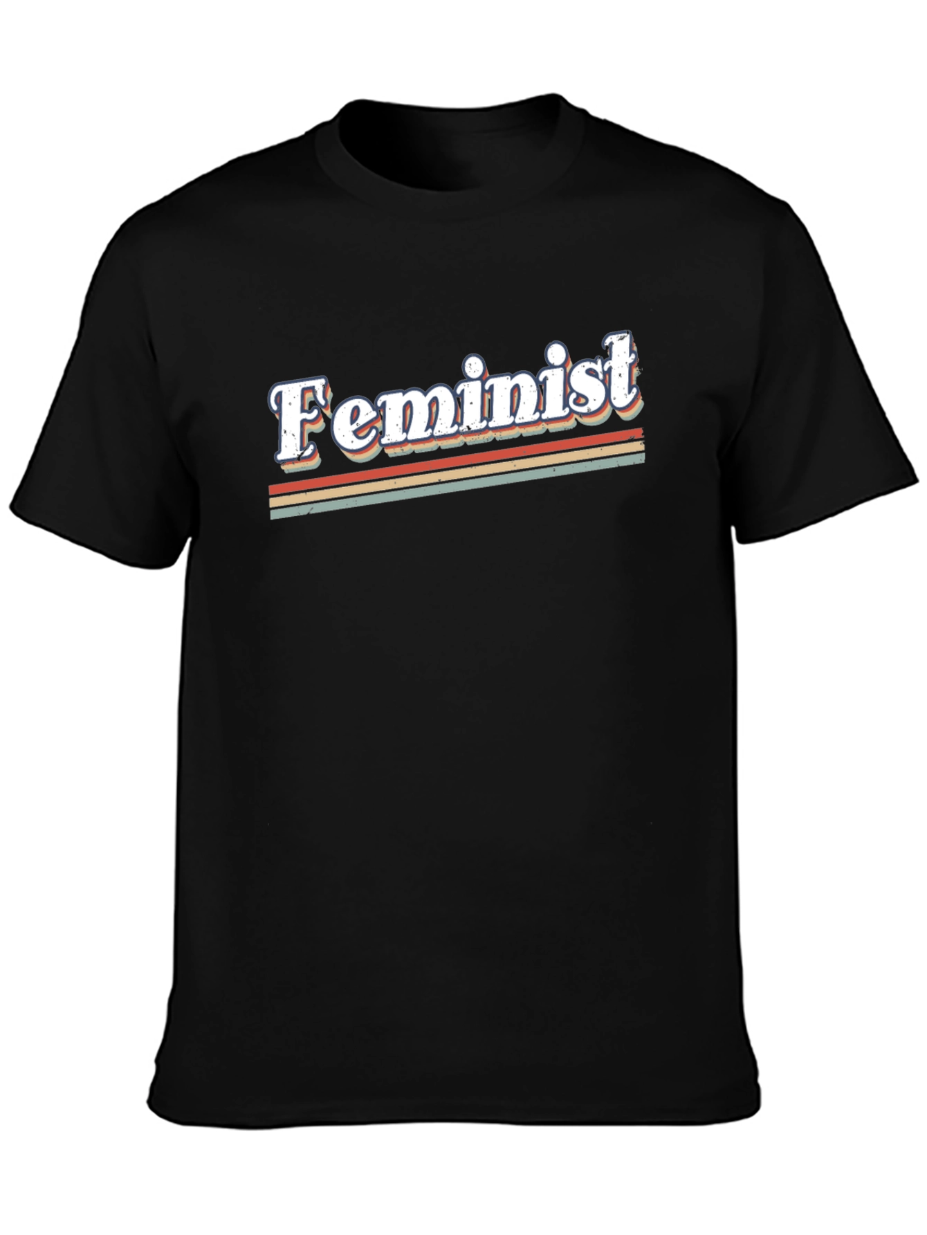 Retro Feminist Graphic Tee - Black