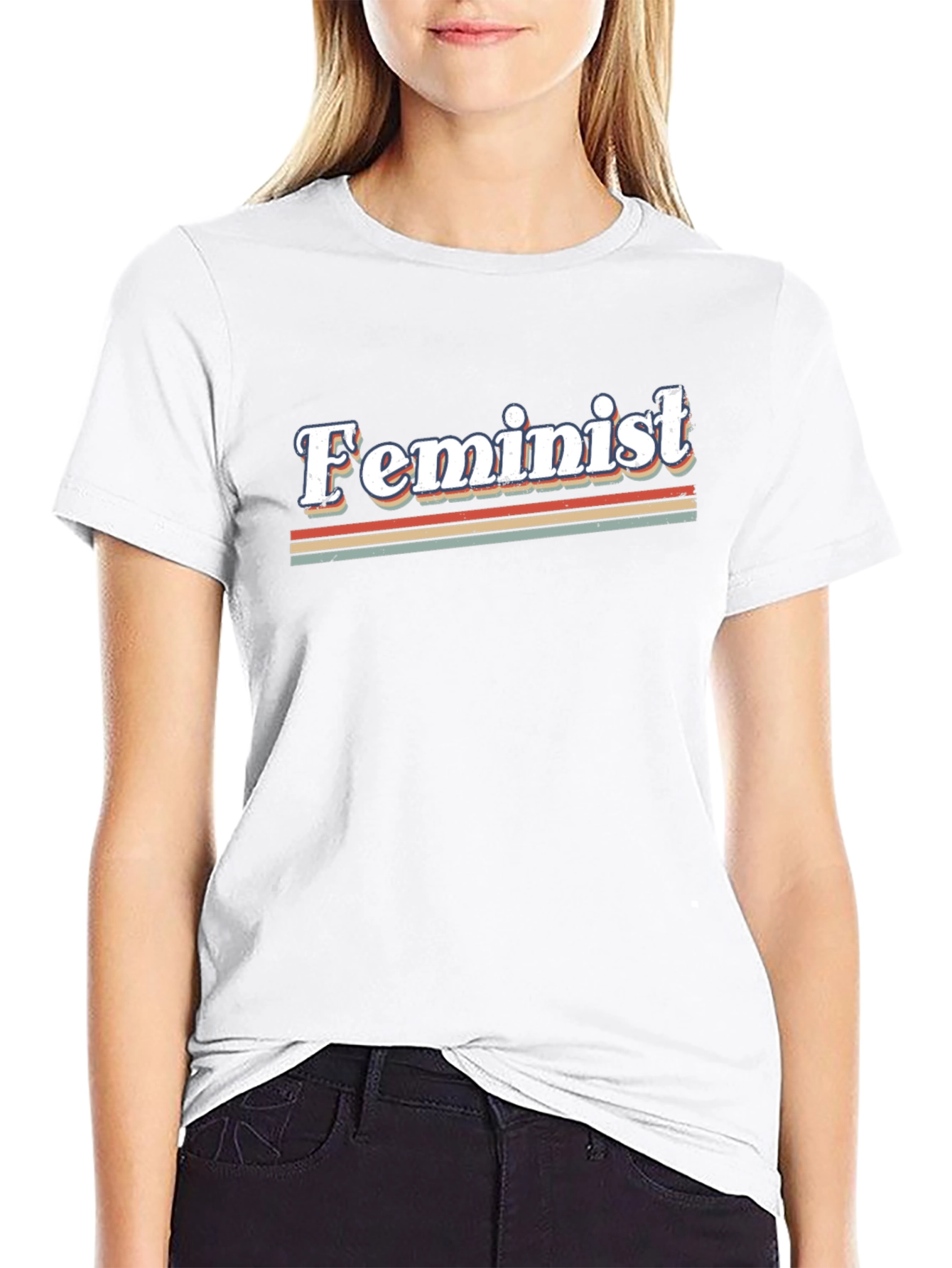 Retro Feminist Graphic Tee - Black