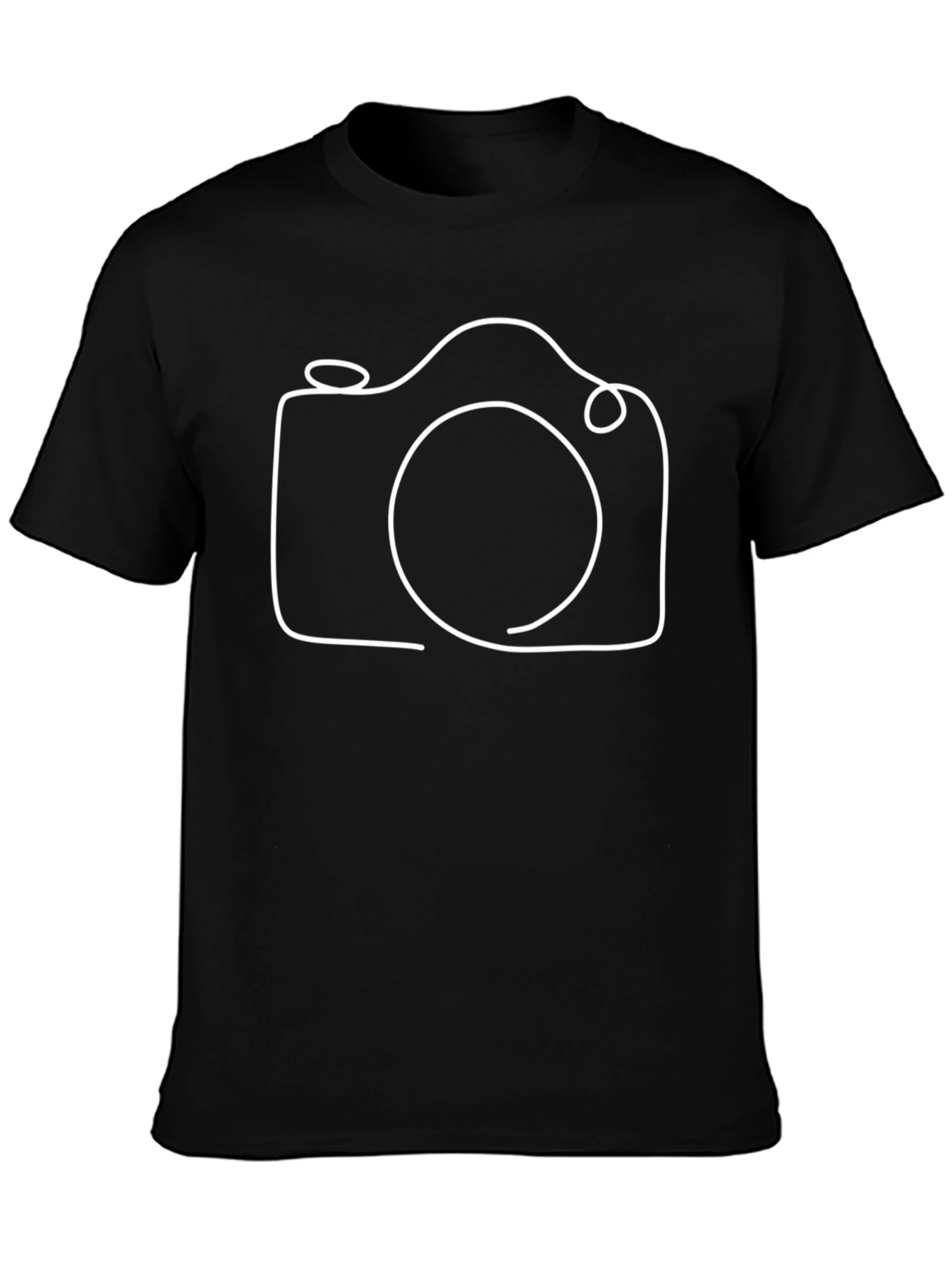 Minimalist Camera Graphic Black T-Shirt