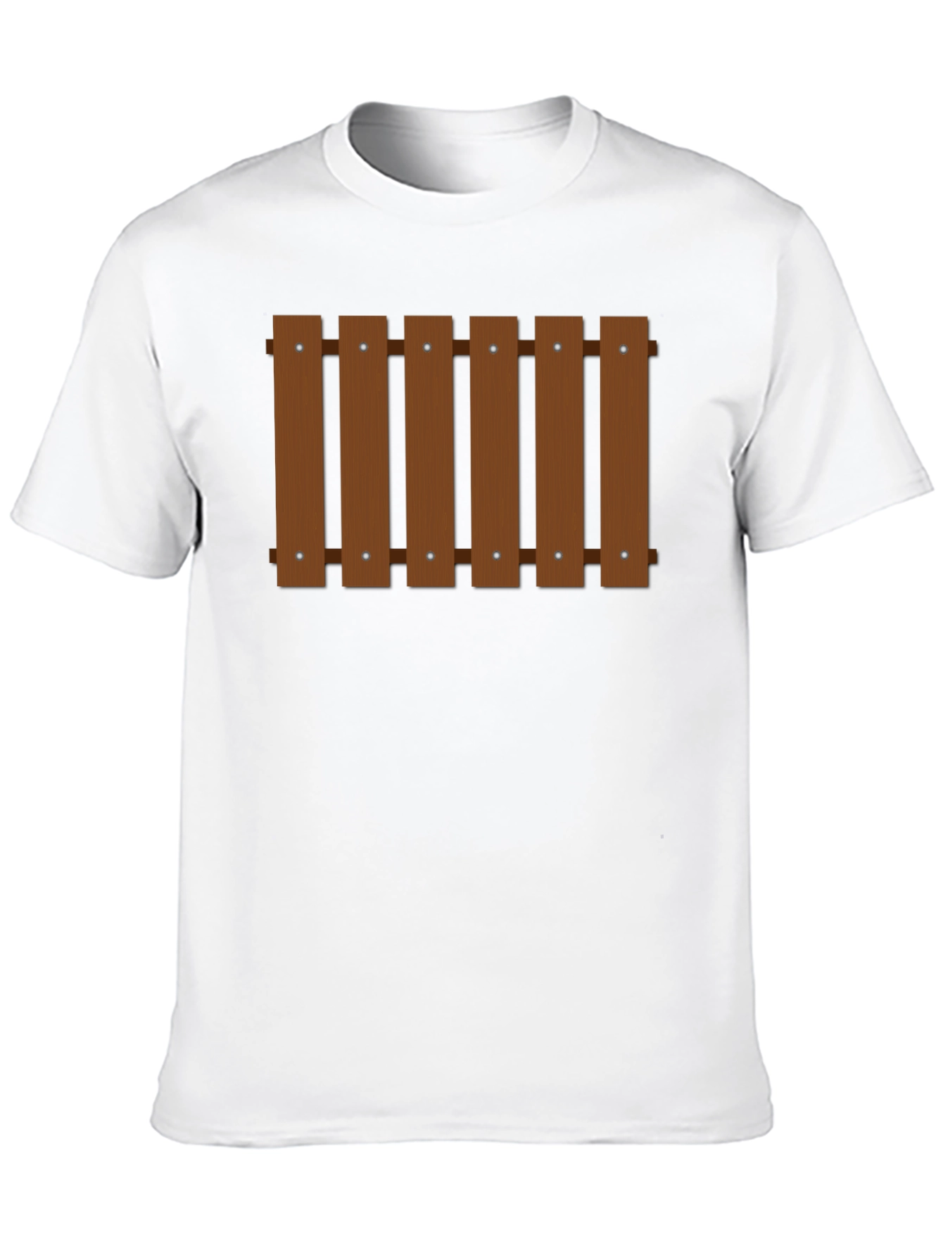 Fence Design Black T-Shirt - Novelty Graphic Tee