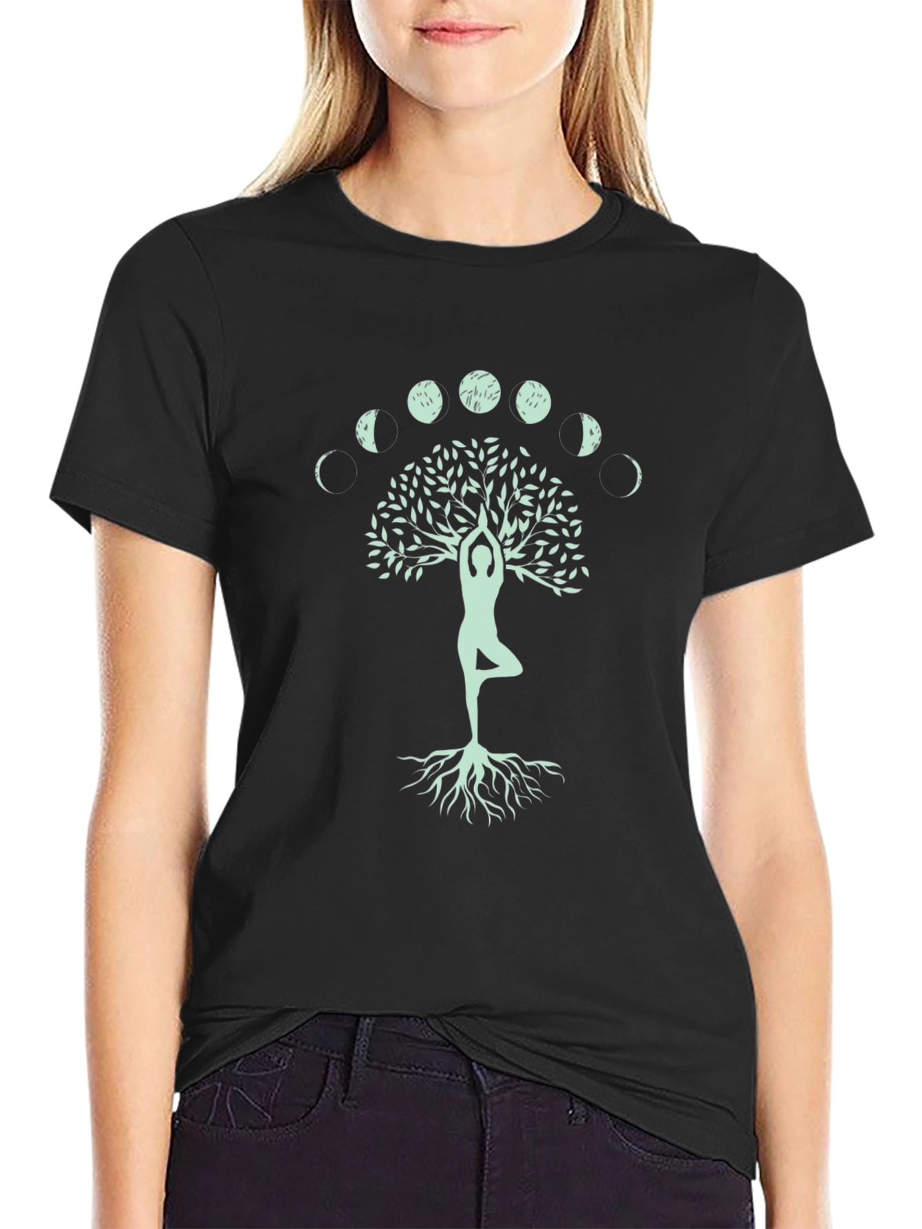 Yoga Tree of Life T-Shirt - Moon Phases