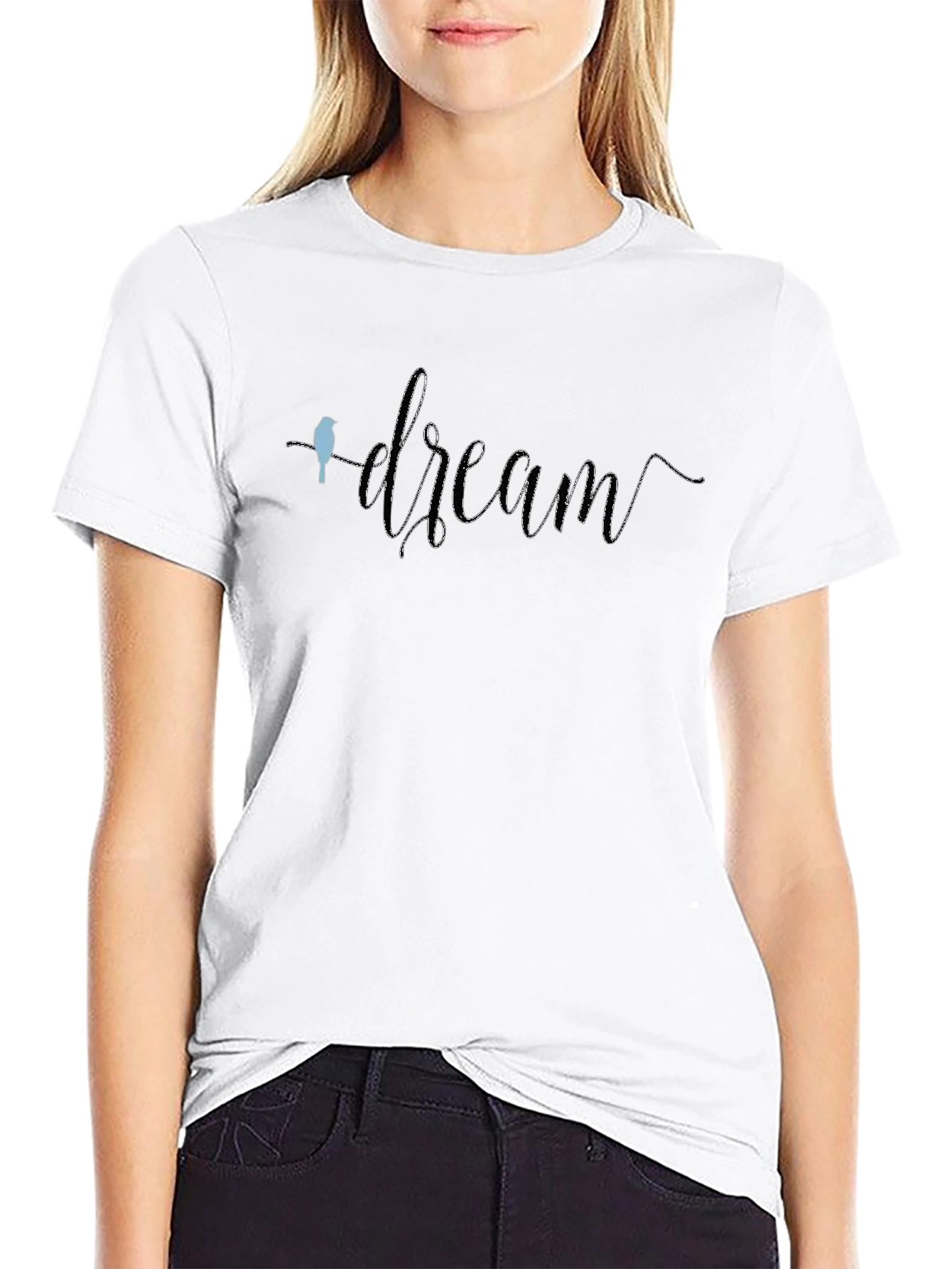 Dream Bird T-Shirt - Black Crew Neck Graphic Tee
