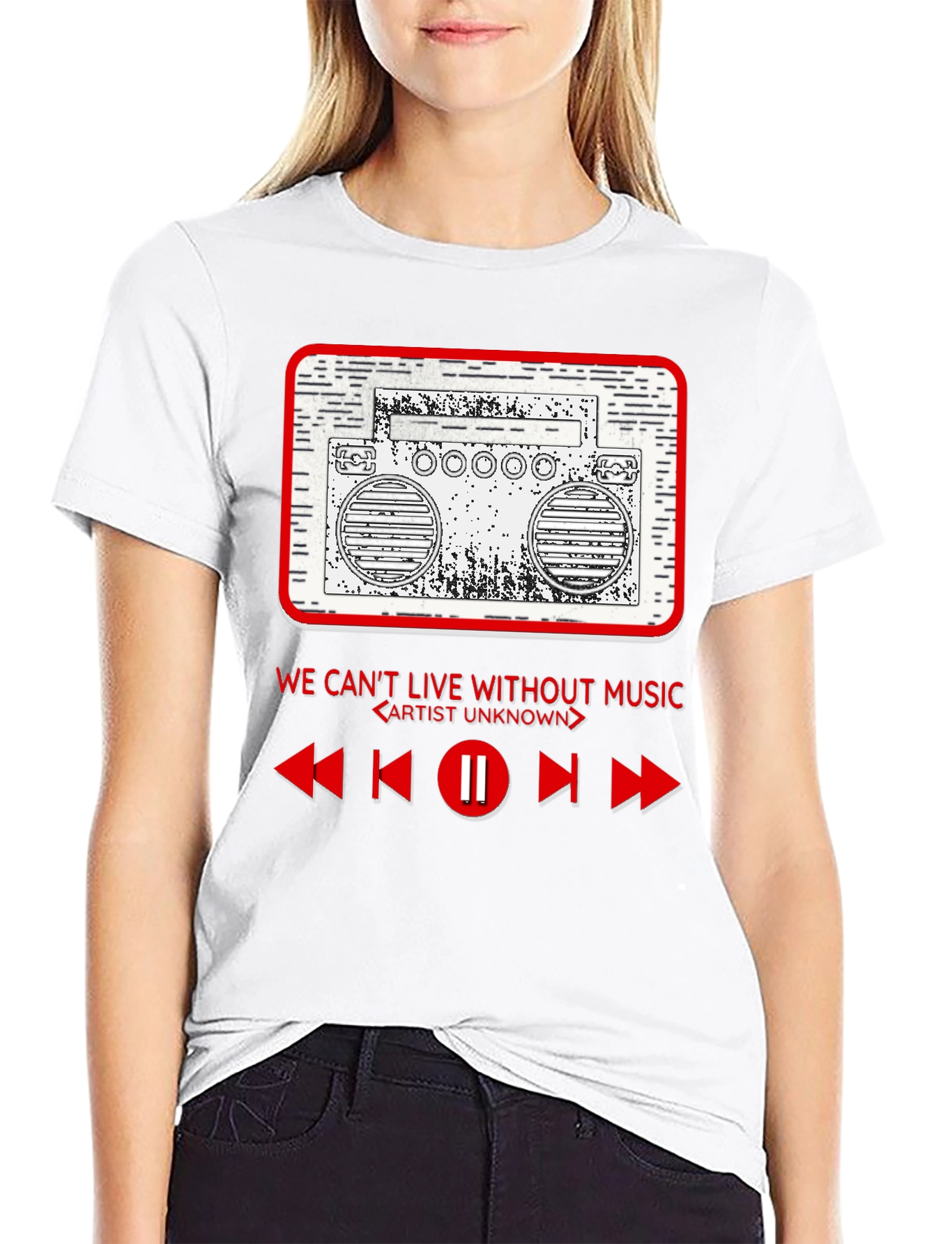 Retro Boombox T-Shirt - Music Lover Tee