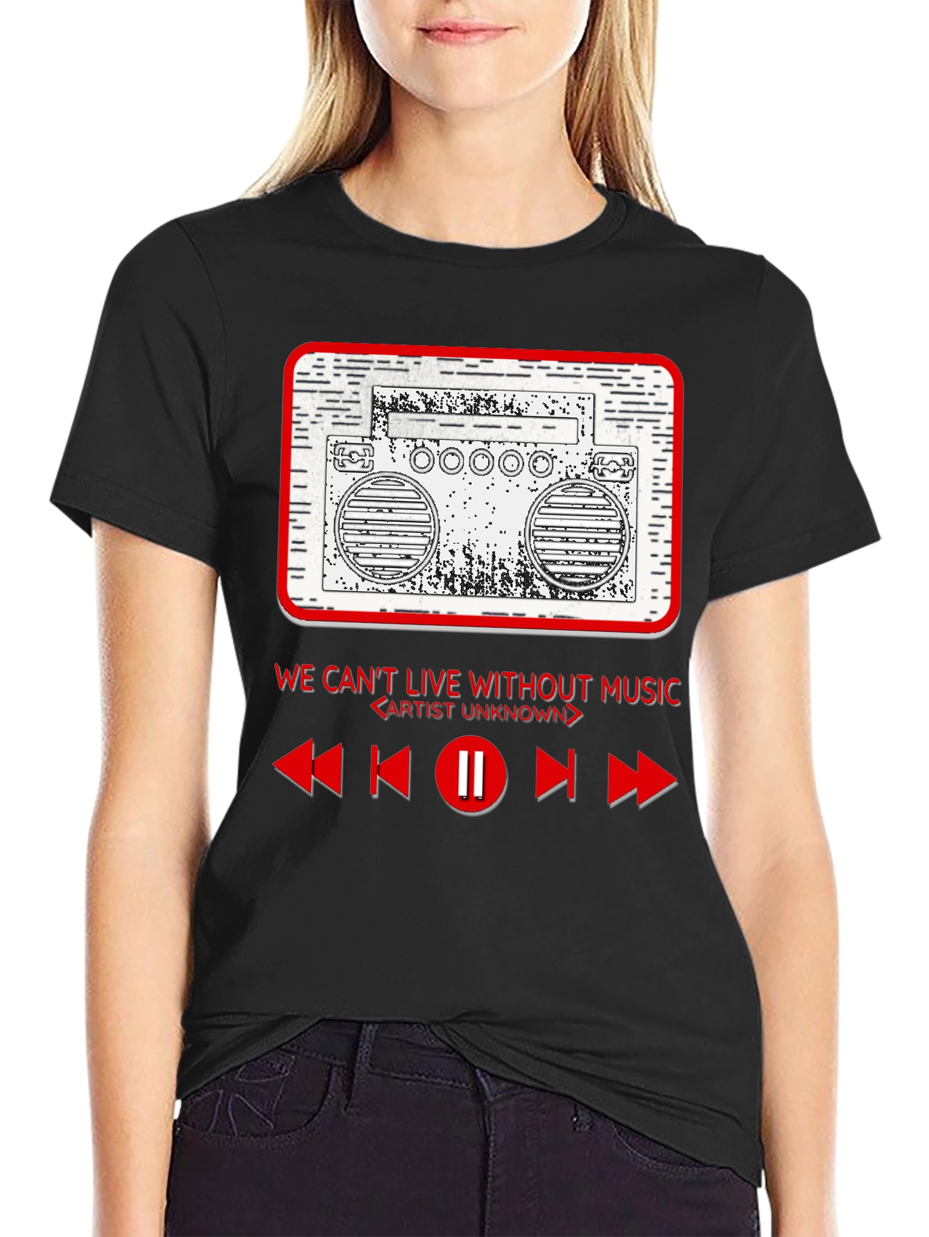 Retro Boombox T-Shirt - Music Lover Tee