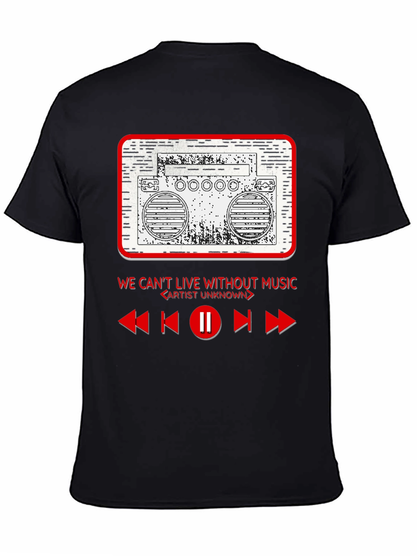 Retro Boombox T-Shirt - Music Lover Tee