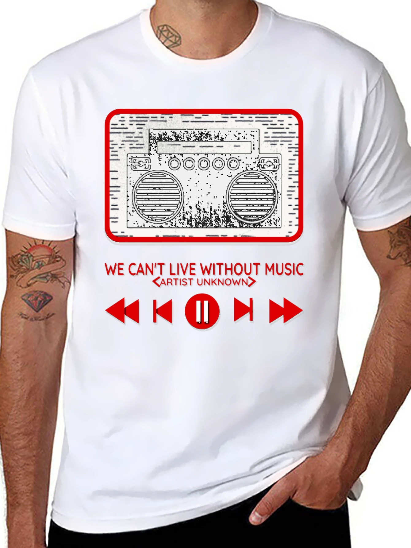 Retro Boombox T-Shirt - Music Lover Tee