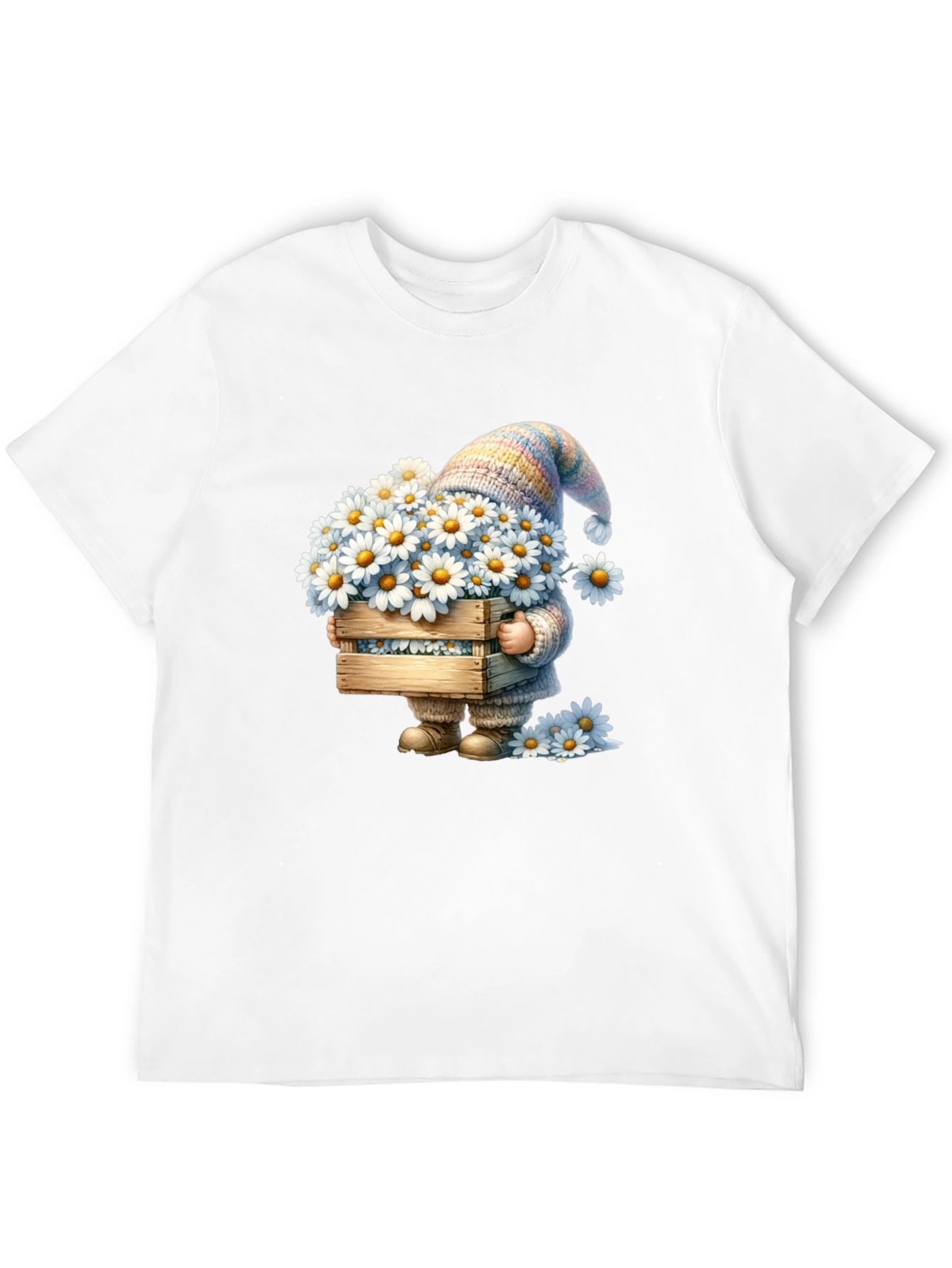 Daisy Gnome Graphic T-Shirt - Whimsical Spring Style