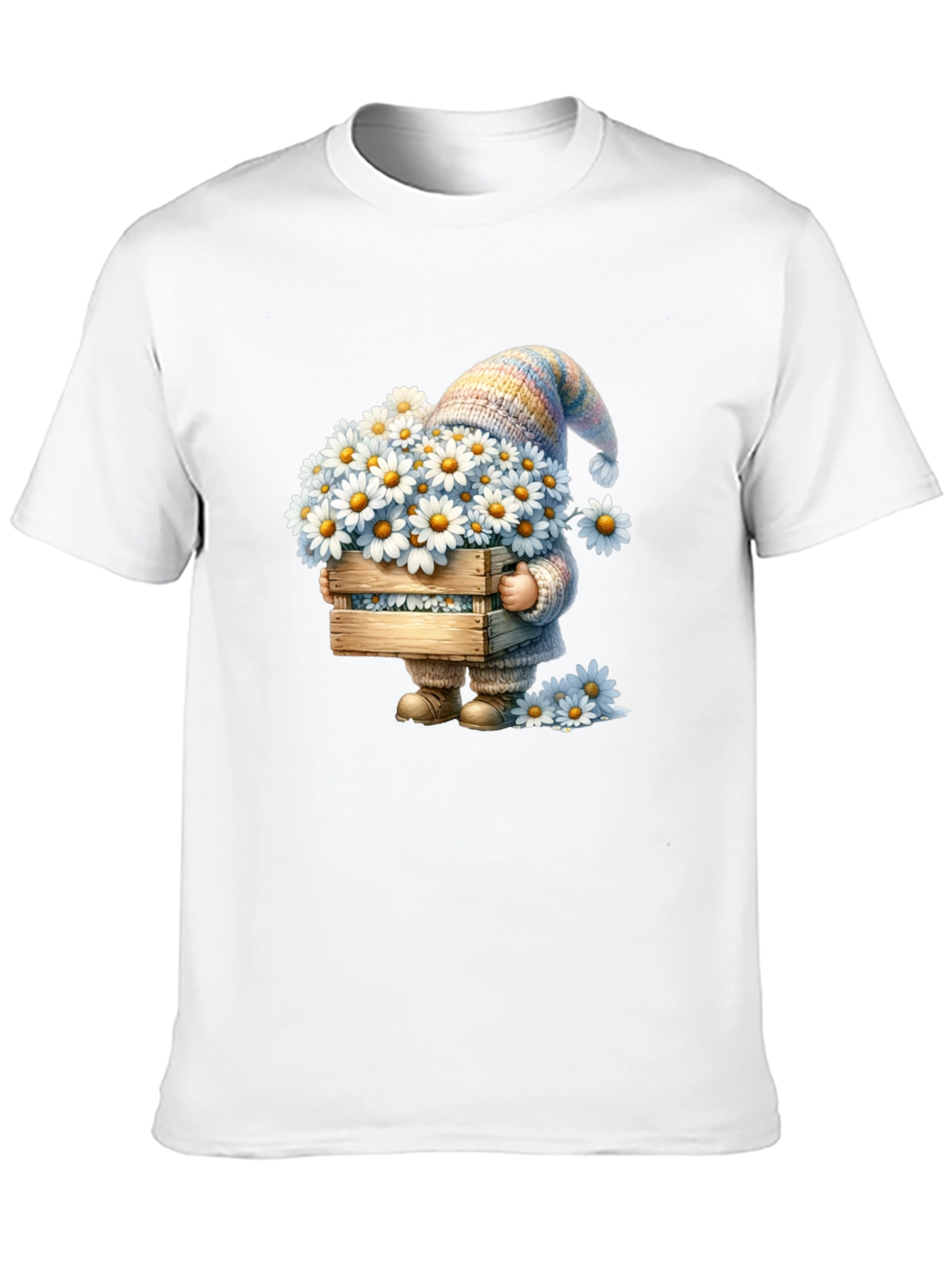 Daisy Gnome Graphic T-Shirt - Whimsical Spring Style