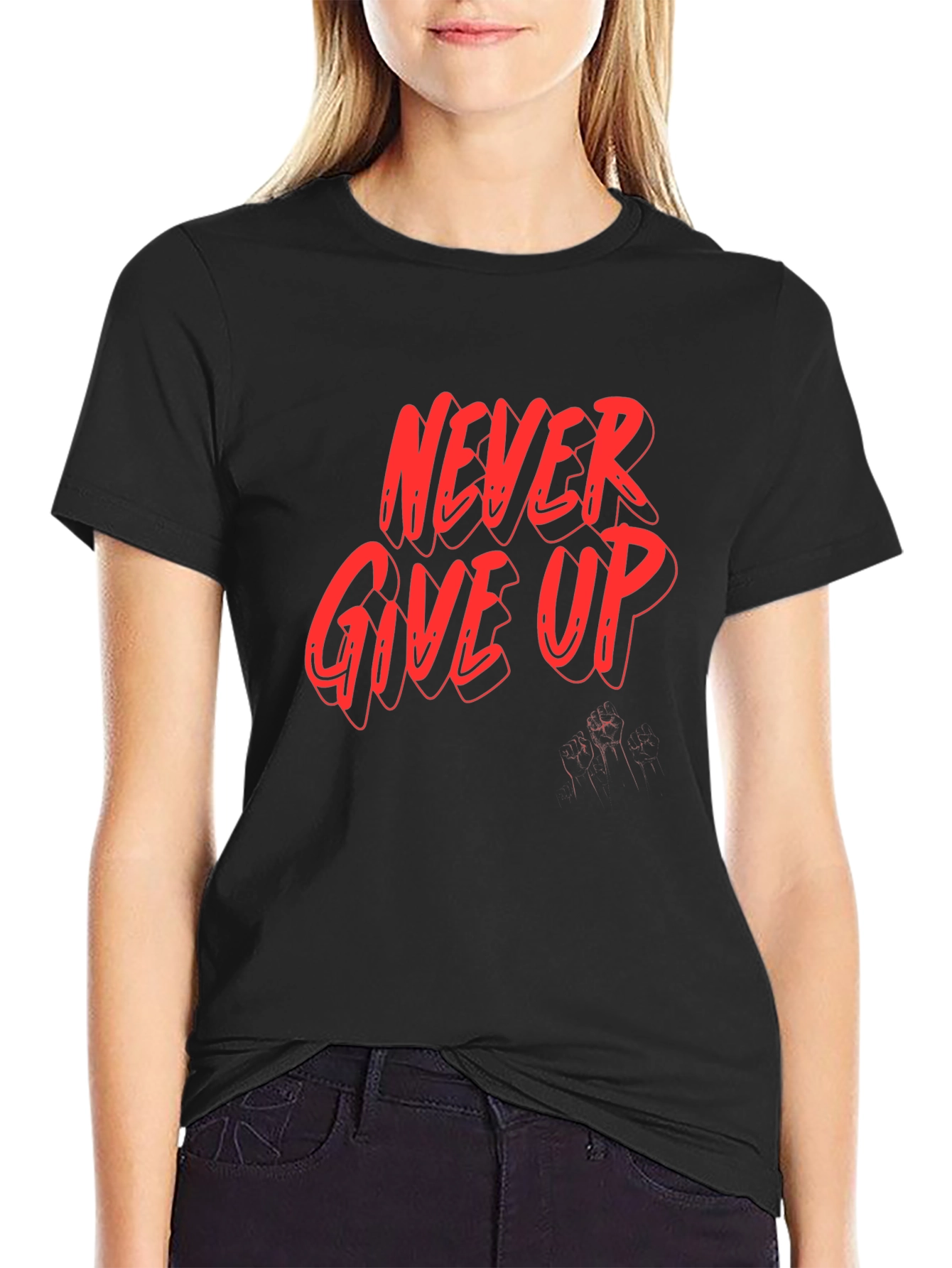 Never Give Up Graphic Tee - Motivation Shirt