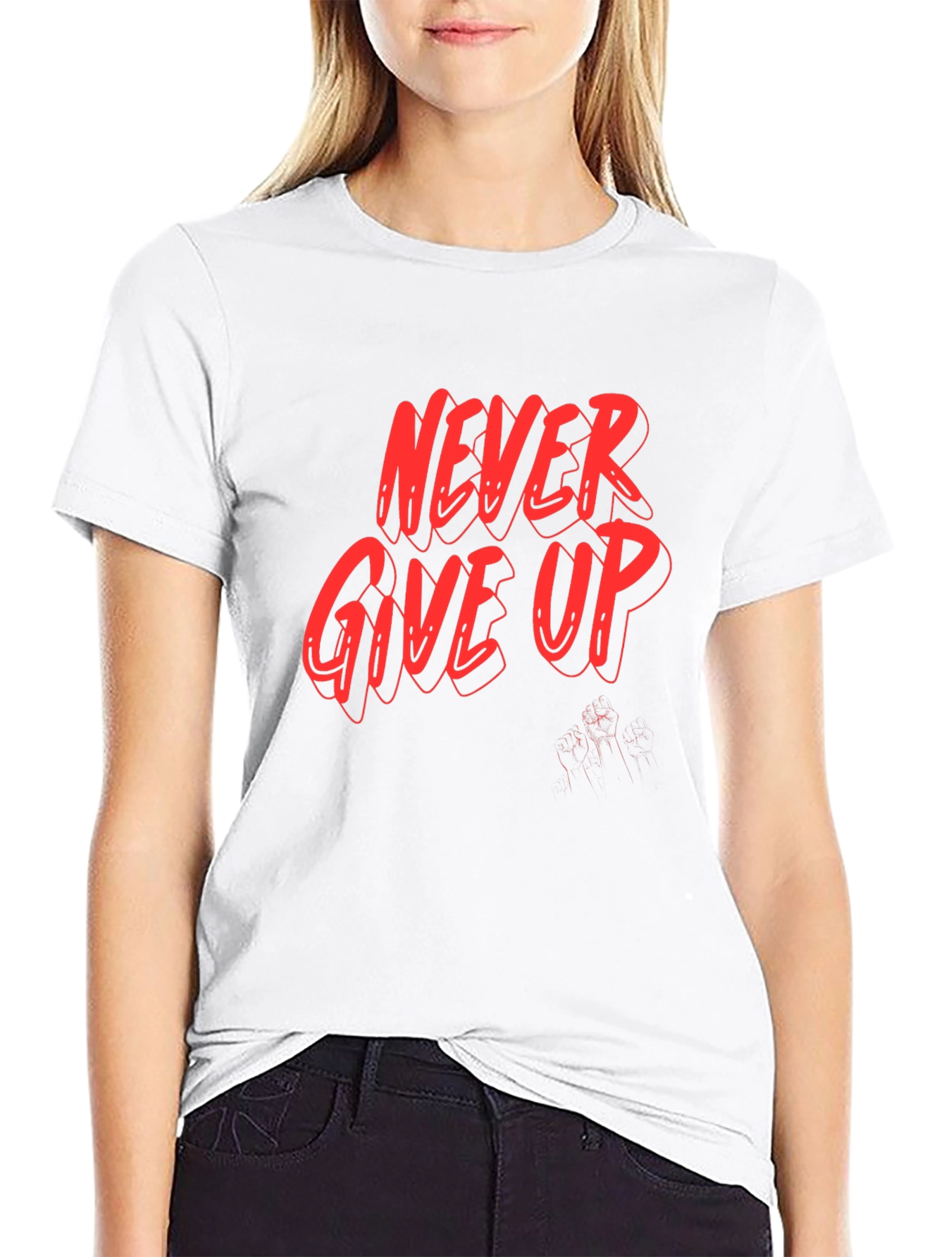 Never Give Up Graphic Tee - Motivation Shirt