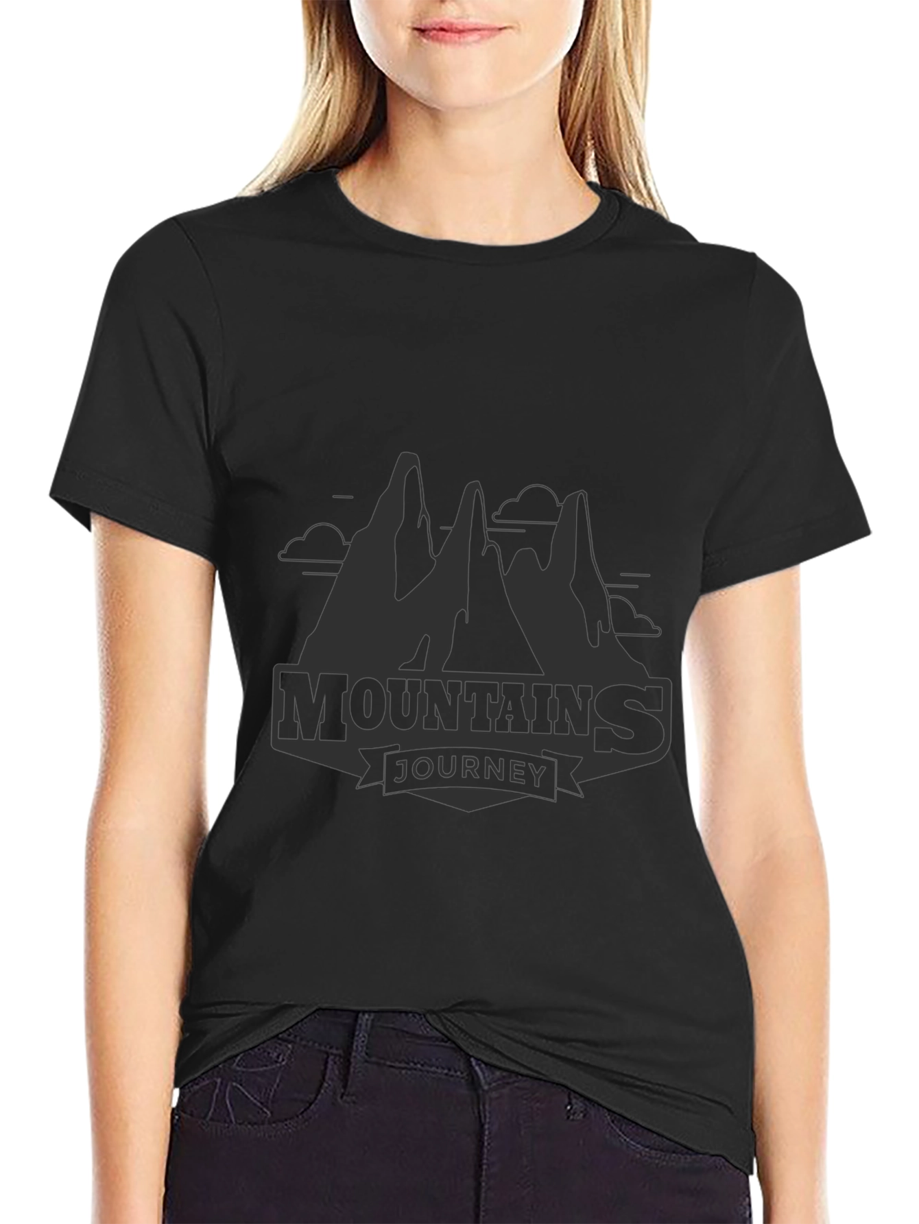 Mountains Journey Graphic T-Shirt - Black