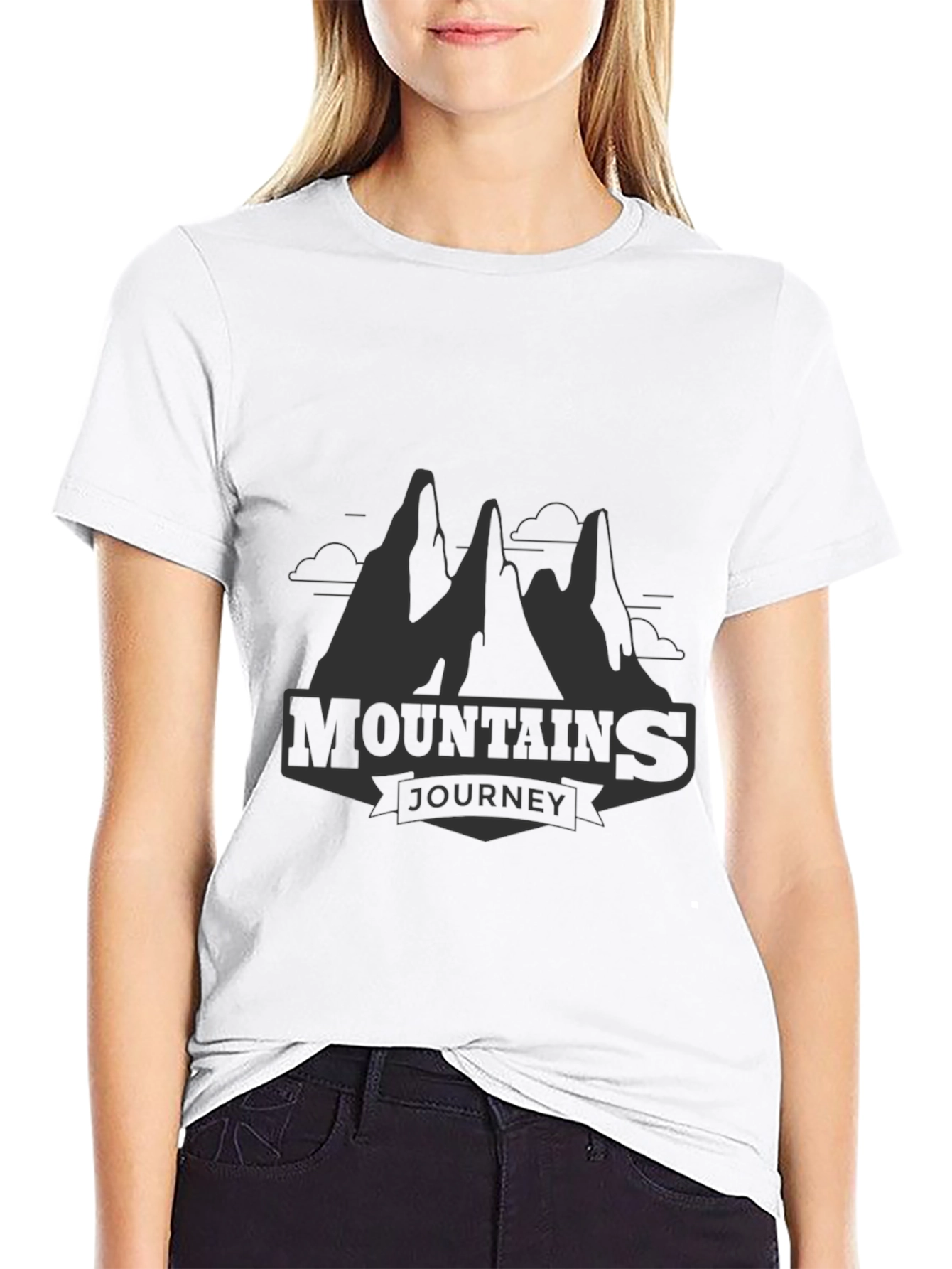Mountains Journey Graphic T-Shirt - Black