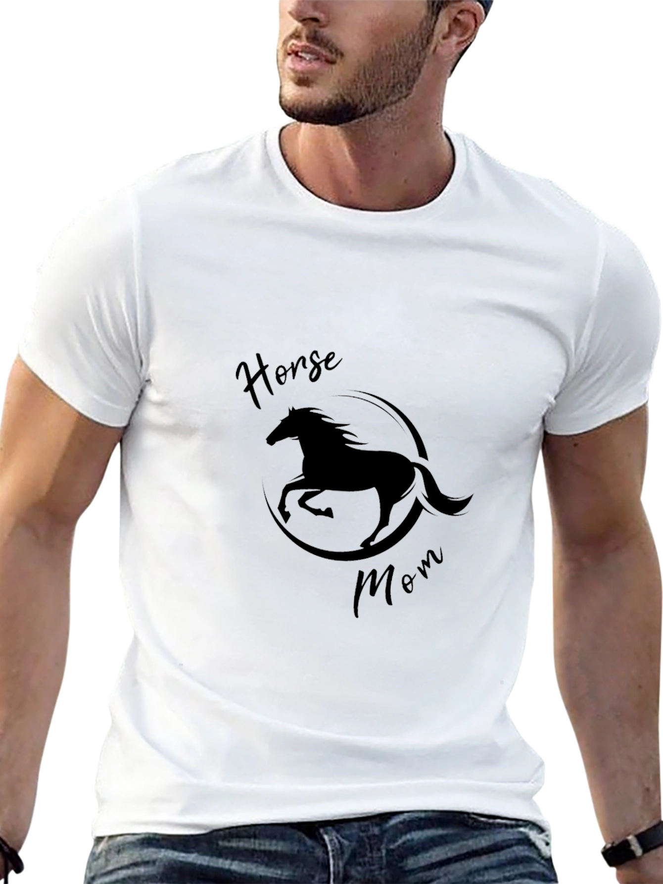 Horse Mom Black Graphic T-Shirt