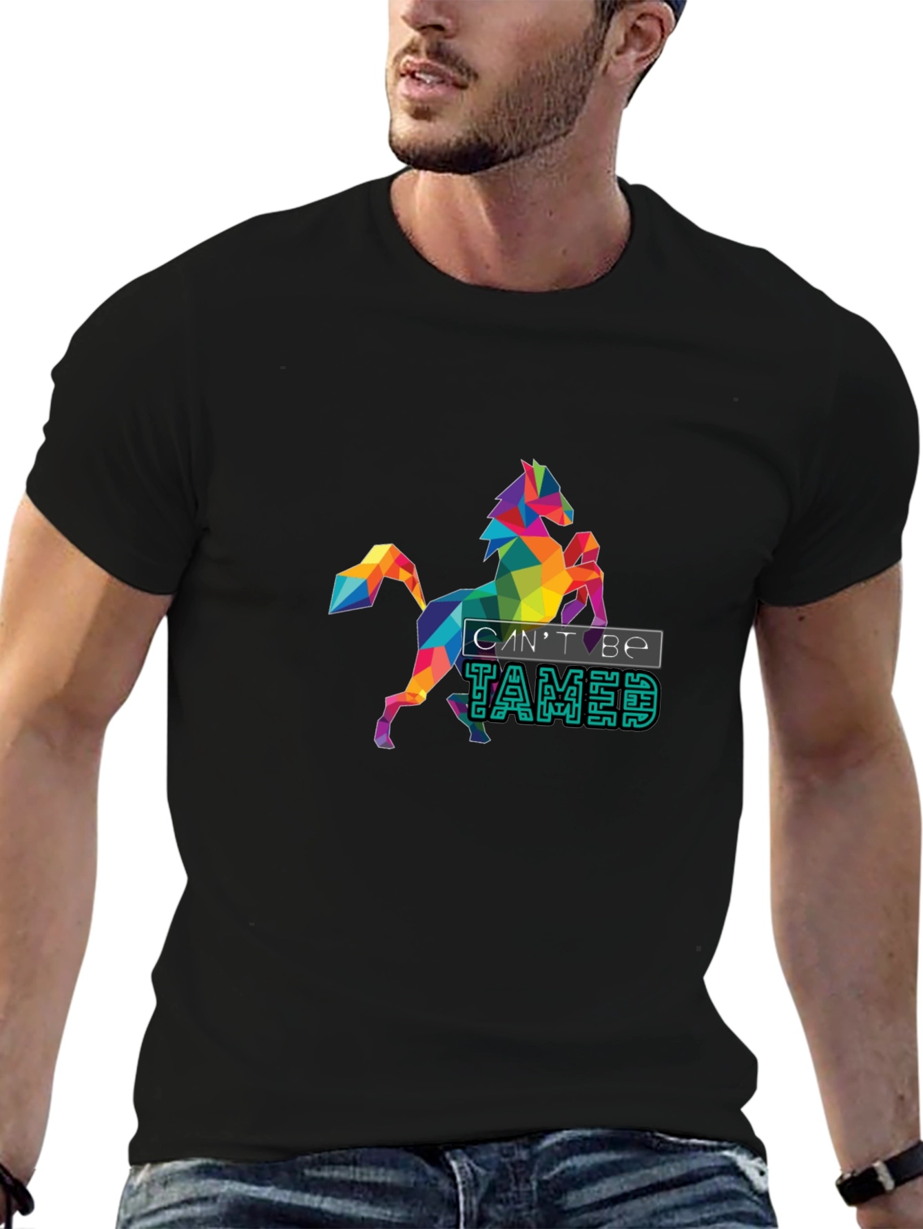 Untamed Geometric Horse Graphic Tee - Bold Style
