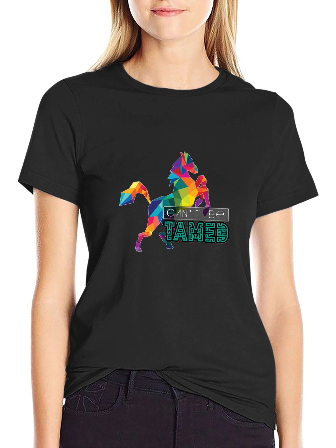 Untamed Geometric Horse Graphic Tee - Bold Style