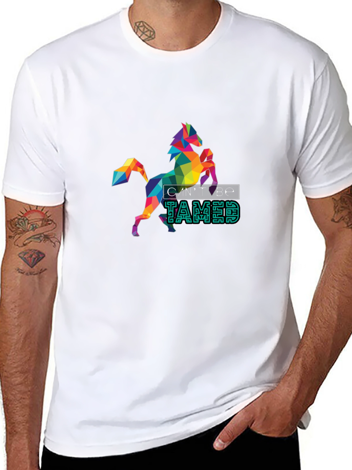 Untamed Geometric Horse Graphic Tee - Bold Style