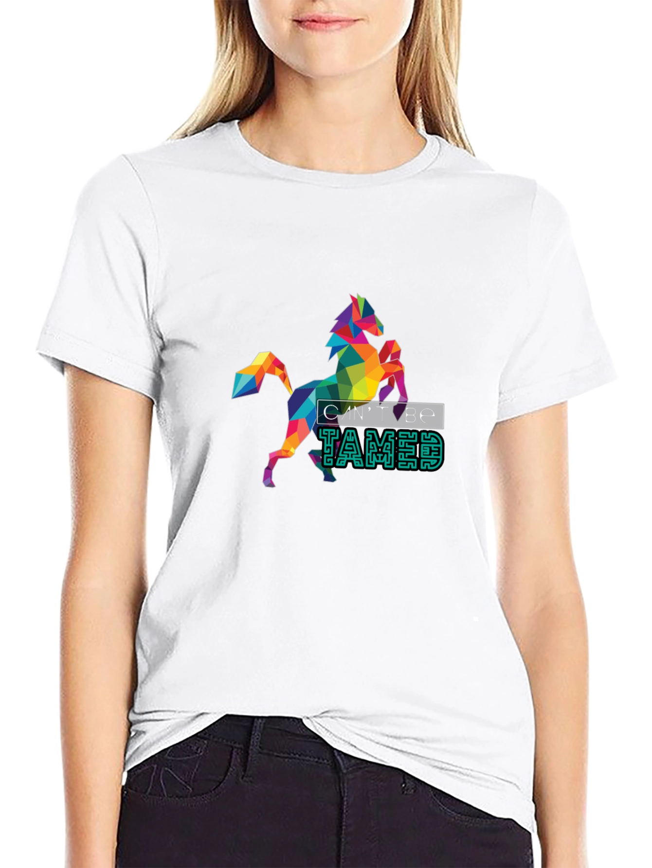 Untamed Geometric Horse Graphic Tee - Bold Style