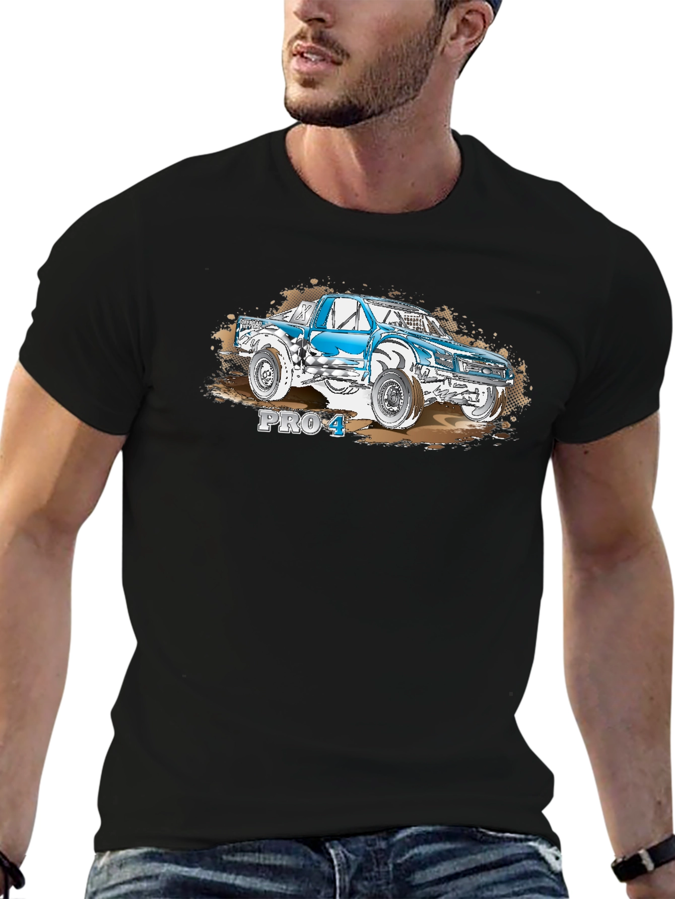 PRO 4 Truck T-Shirt - Black Cotton Tee