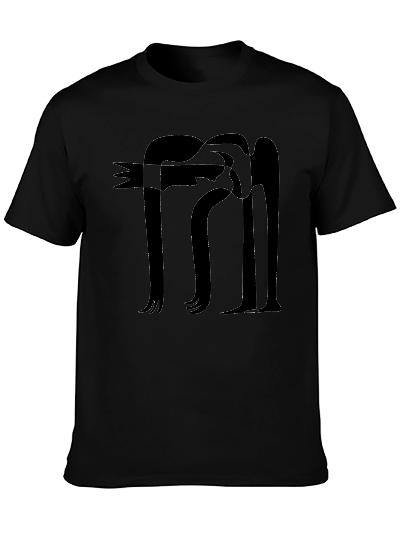 Abstract Figure Graphic Black T-Shirt